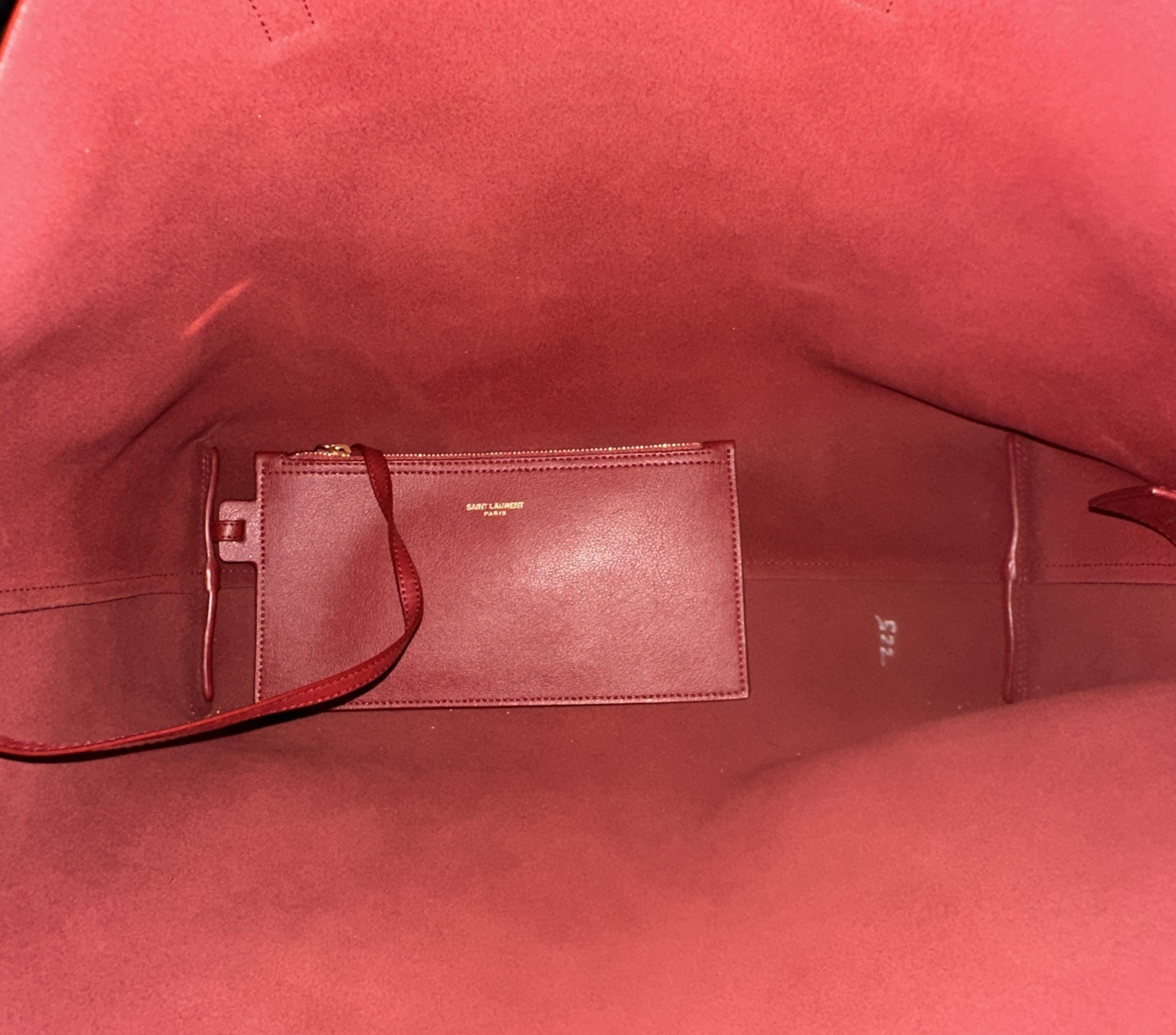 Saint Laurent Shopping Bag East West Tote Smooth Leather Red