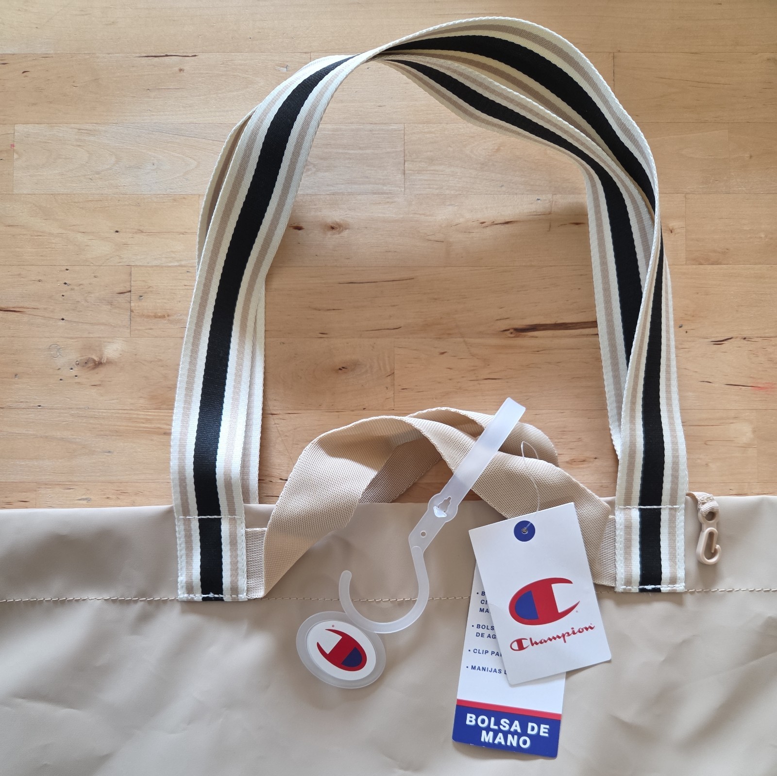 Large Champion Tote Beige Harbour with Pockets