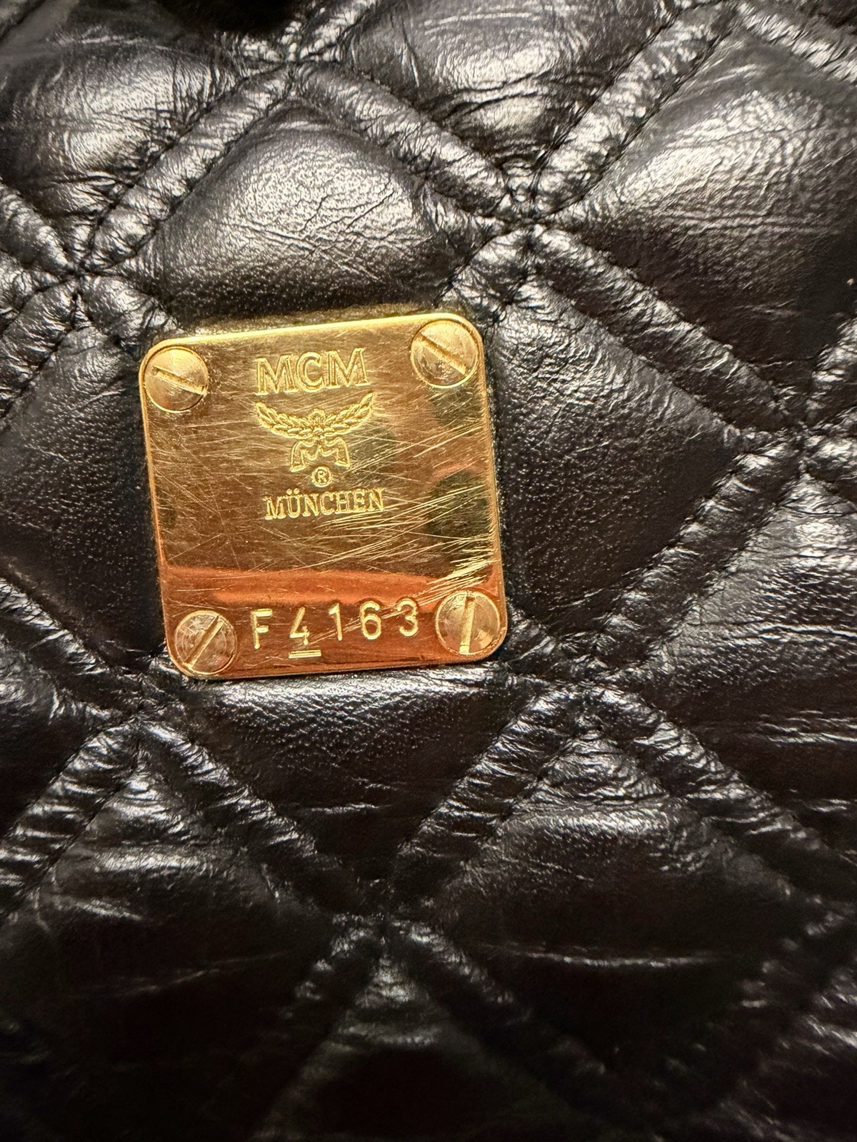 Authentic MCM Quilted Bucket /crossbody Bag vintage , with gold hardware