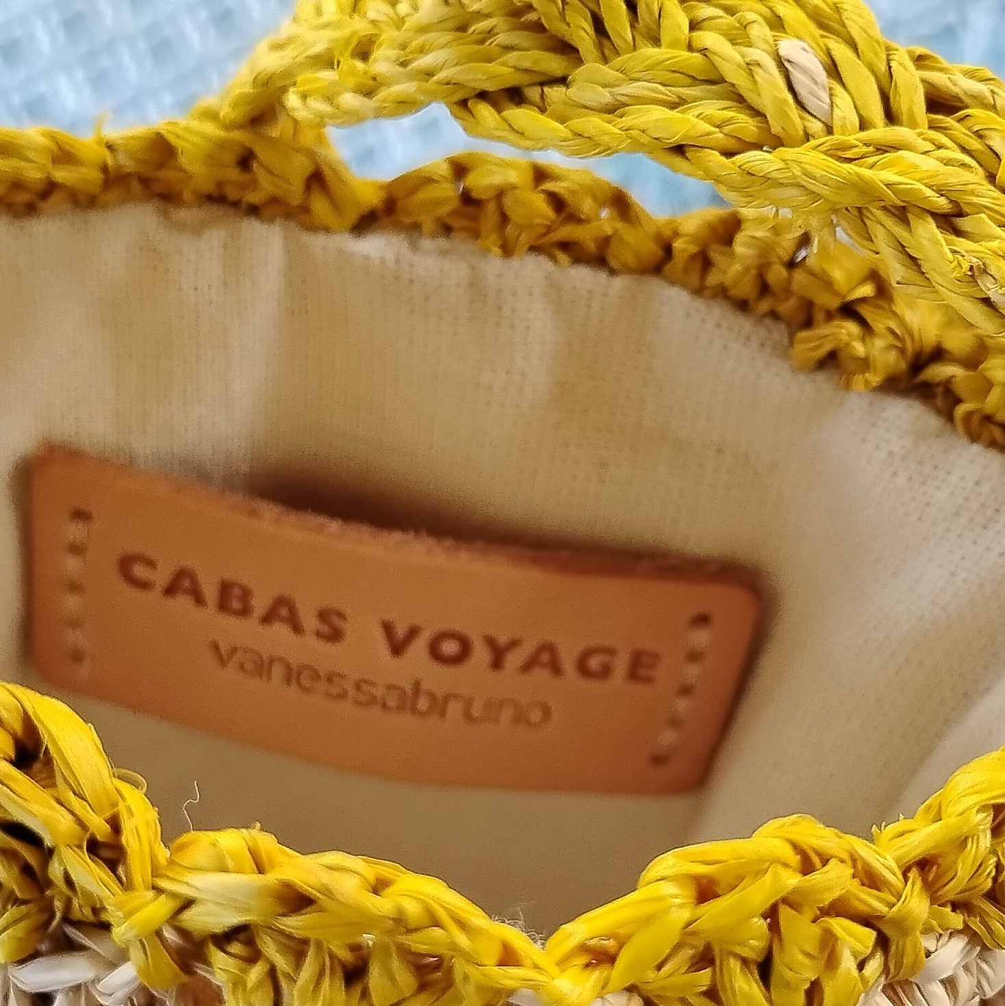 Vanessa Bruno Cabas Voyage Crossbody Bag Embroidered Floral Beige Yellow