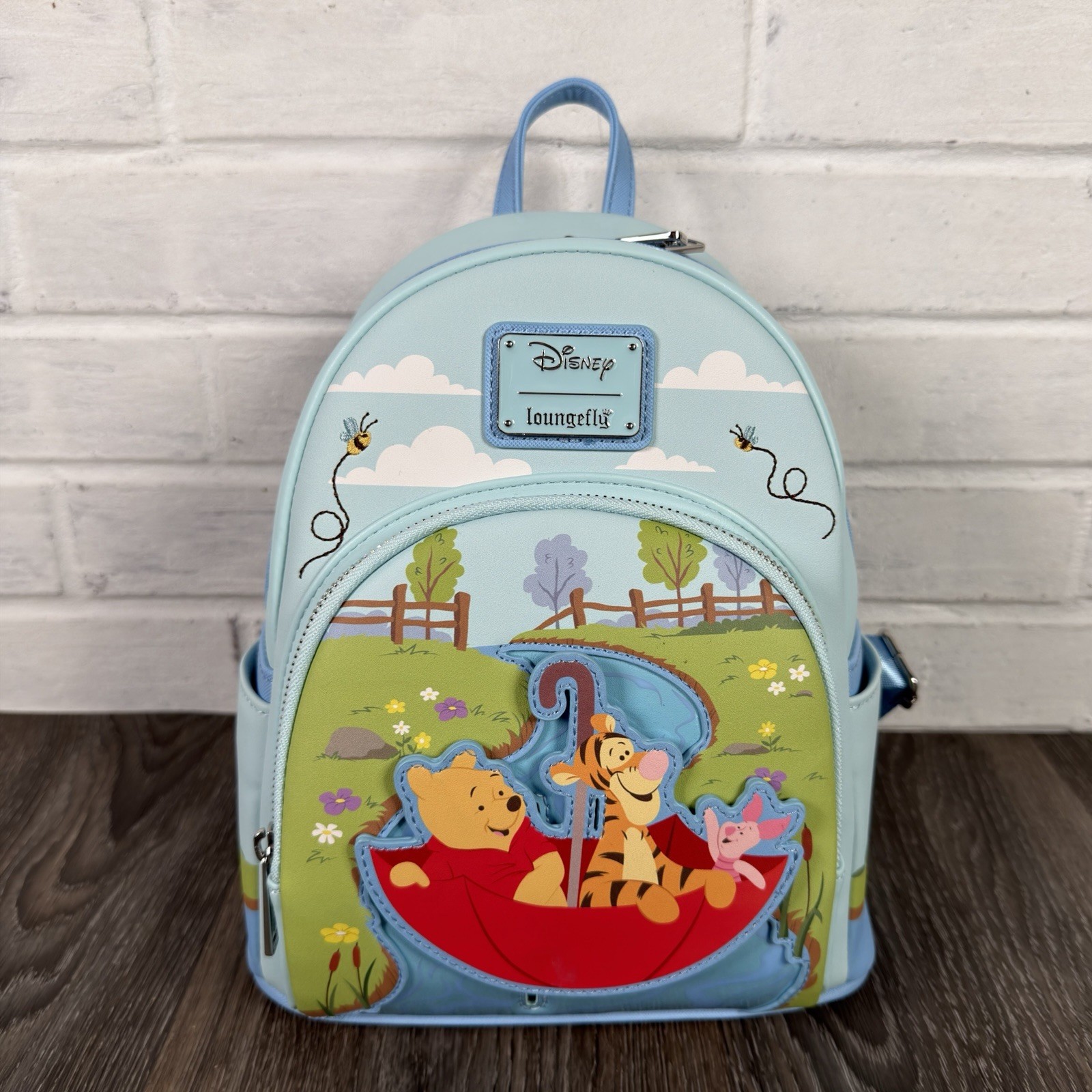 Loungefly Disney Winnie the Pooh & Friends Moveable Umbrella Scene Mini Backpack