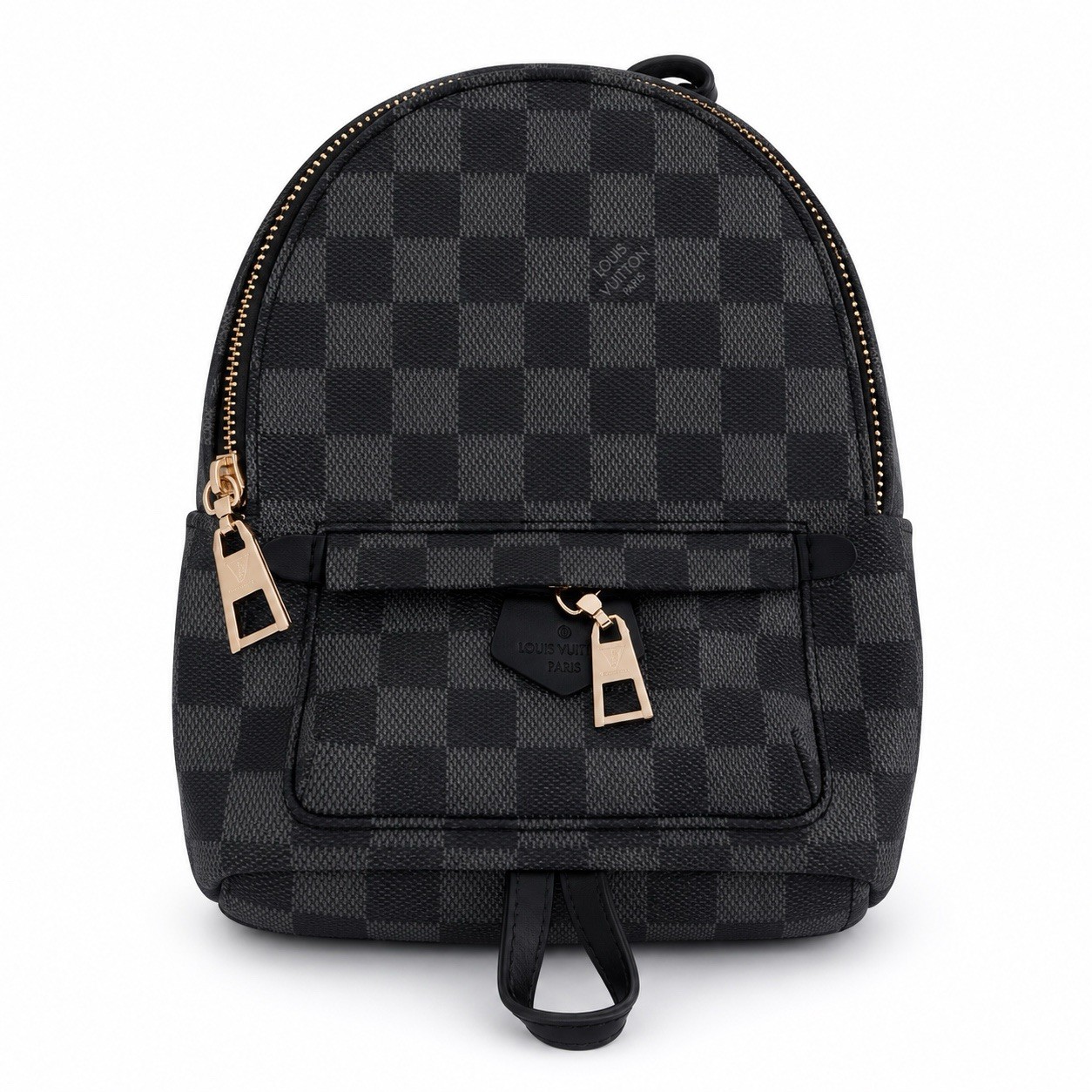 Louis Vuitton Damier Graphite Mini Backpack Zip Pockets Gold Tone Dust Bag