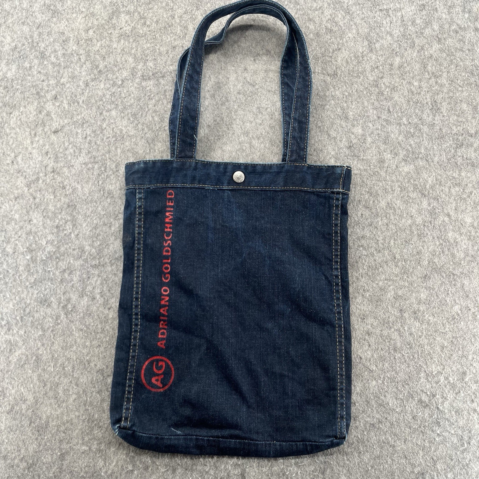Adriano Goldschmied Dark Wash Denim Jean Snap Button Closure Tote Bag