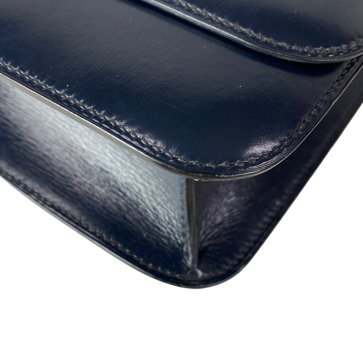 HERMES Sologne Dark Navy Box Calf Circle M Shoulder Bag