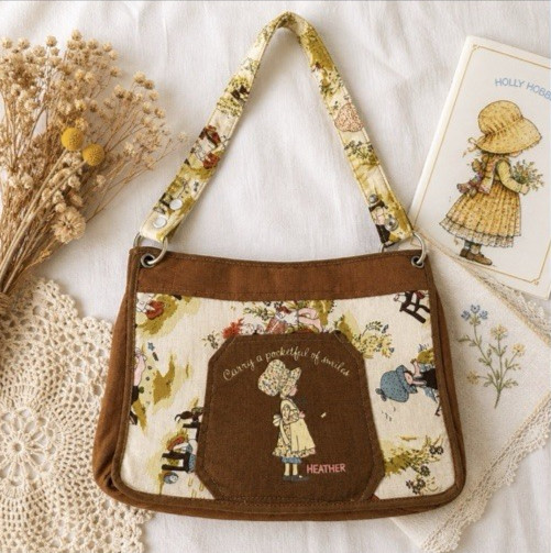 Vintage Holly Hobbie & Friends Heather Cloth Purse 70s Cottagecore Shoulder Bag