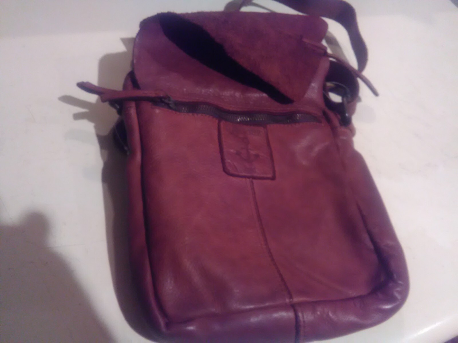 HARBOUR 2nd Genuine LEATHER BROWN Cognac Croosbody Shoulder MESSANGER￼ BAG NWT