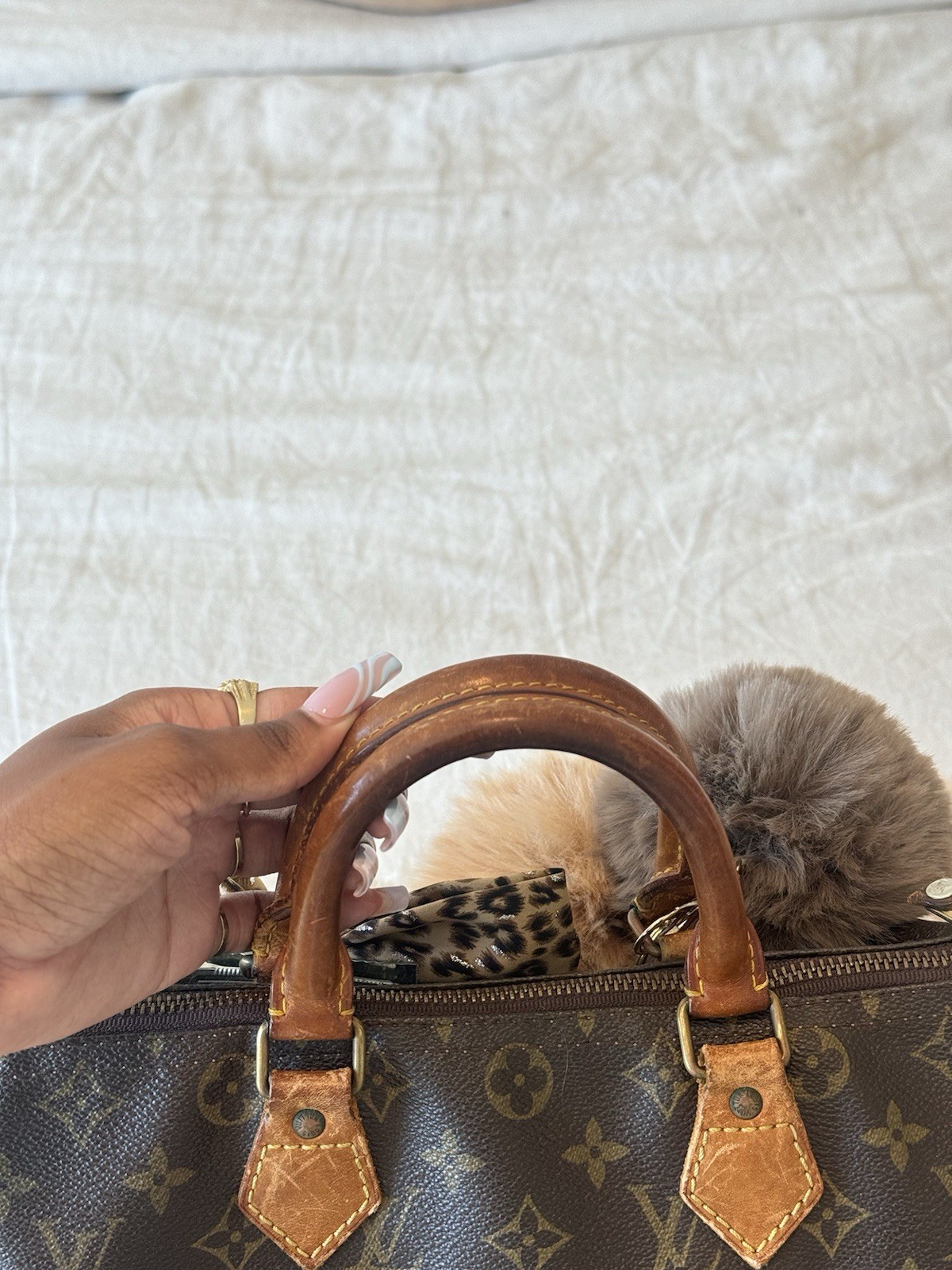 Louis Vuitton Speedy Monogram Shoulder Bag 30 Brown Canvas