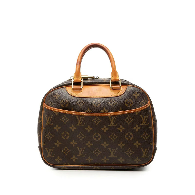 Louis Vuitton Monogram Trouville Handbag M42228 Brown PVC Leather