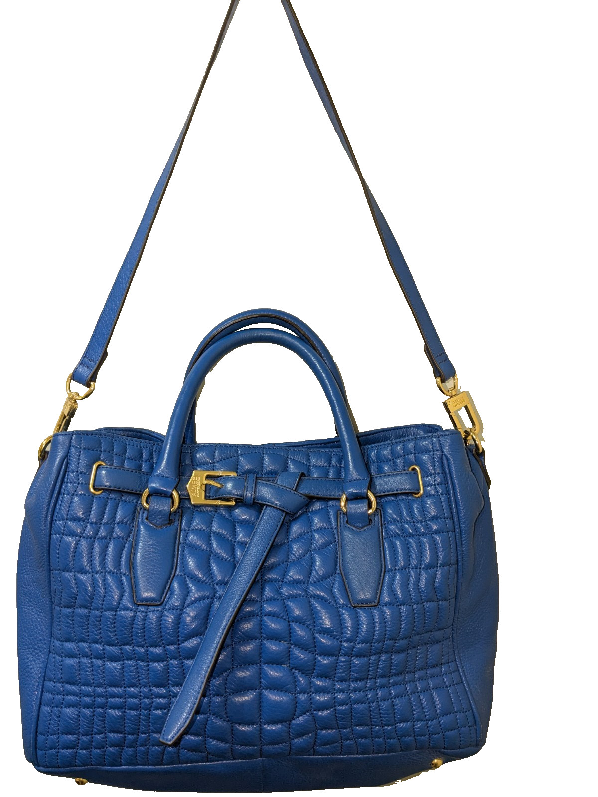 Aimee Kestenberg Dani Quilted Blue Leather Satchel Shoulder Bag