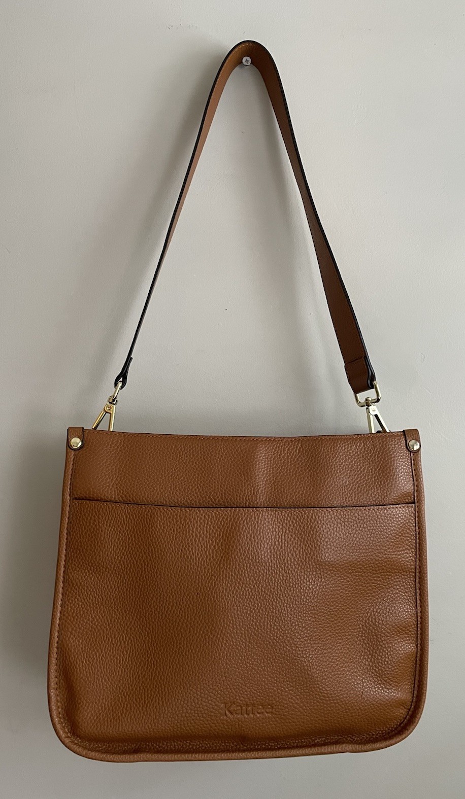 Kattee Pebbled Genuine Camel Leather Woman’s Shoulder Bag