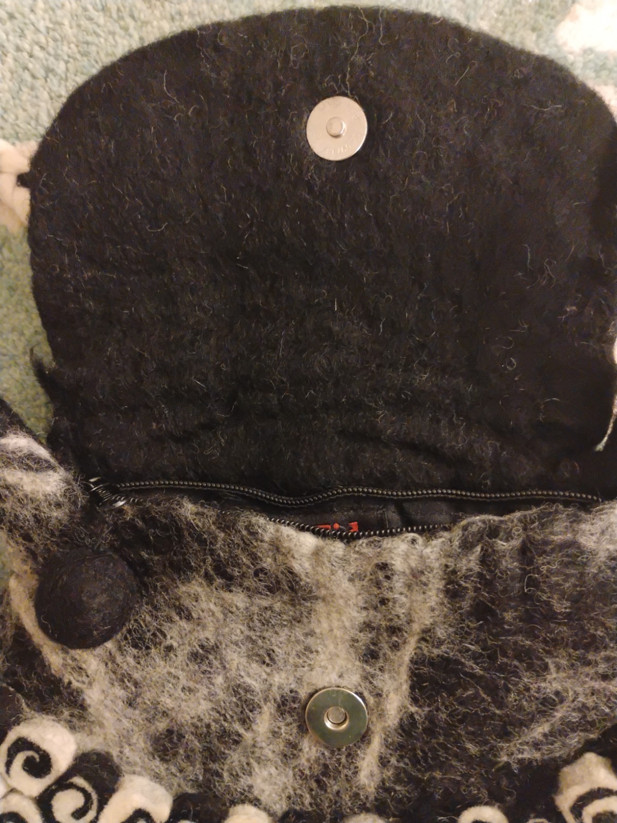 Rising Tide Wool Made in Nepal Purse. Very Good Condition. 7.5 in Deep 9 in Wide