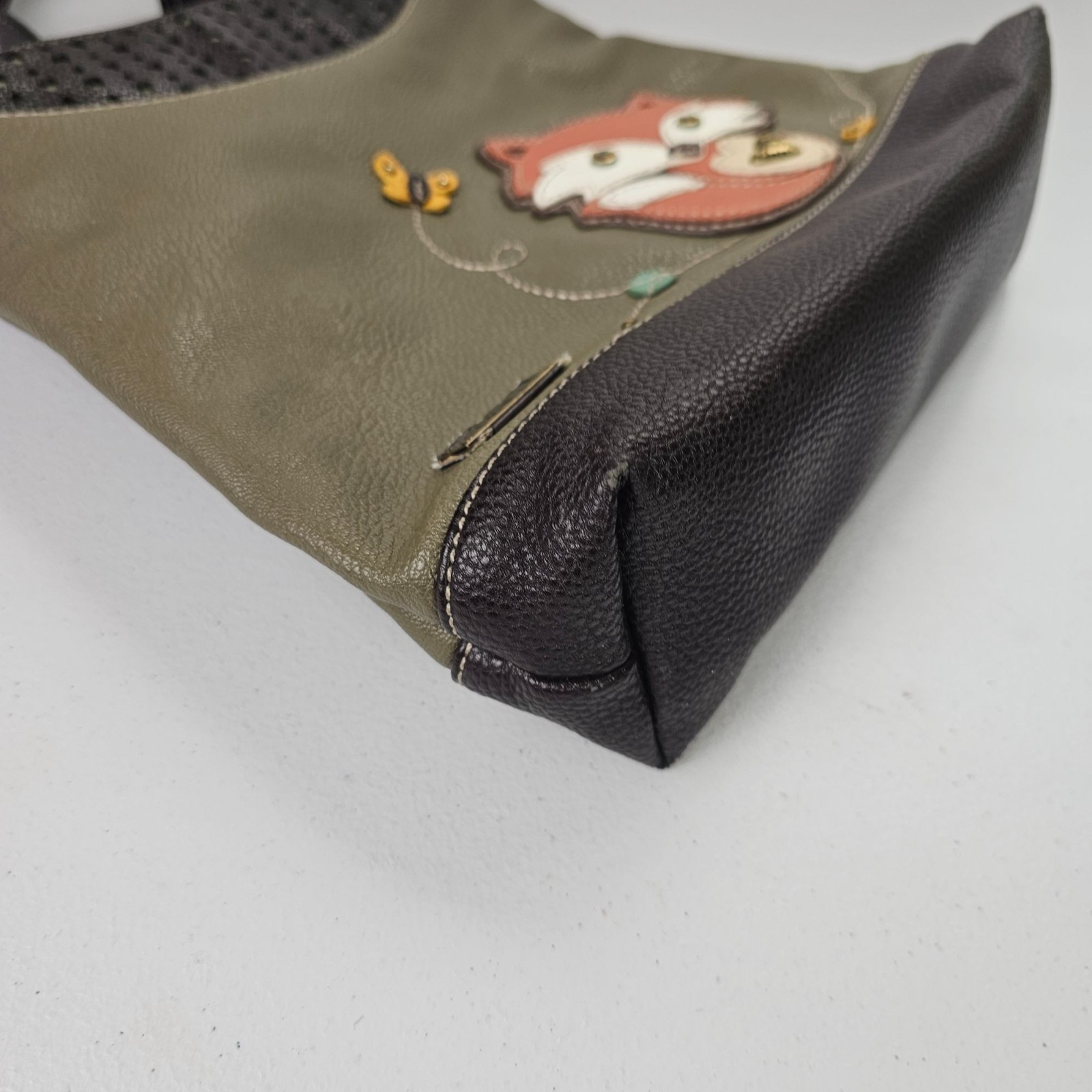 Chala Crossbody Bag Olive Green Fox Butterfly Pleather Messenger Purse Woodland
