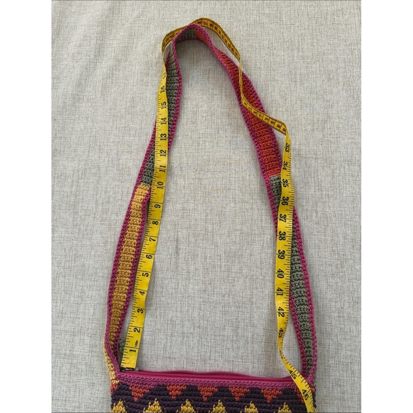 The Sak Zig Zag Rainbow Chevron Boho Crochet Bag