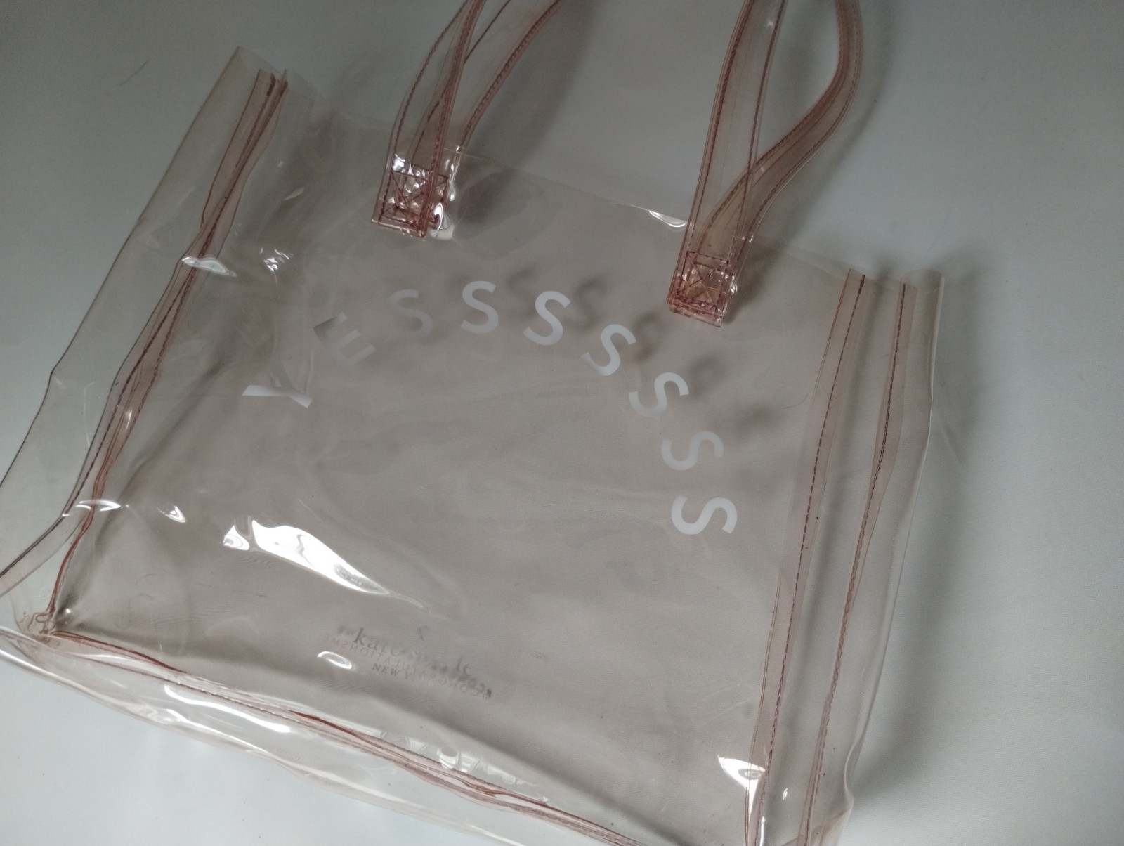 Kate Spade Clear Blush Pink Purse Shoulder Beach Bag Shopper Tote YESSSSSSS
