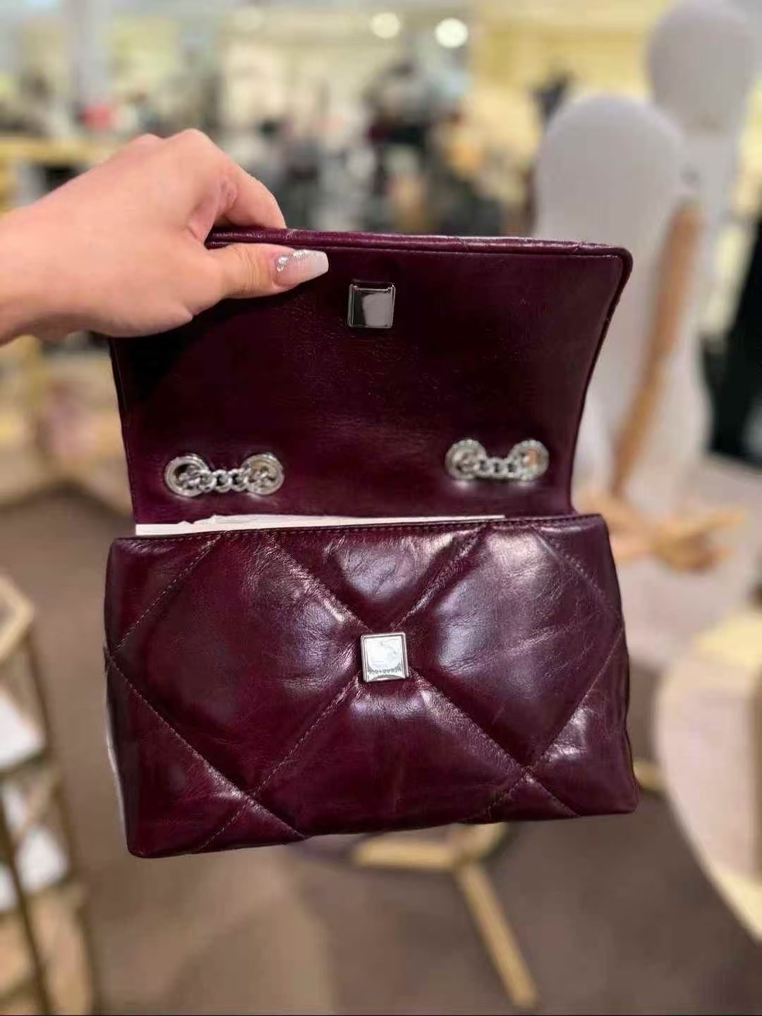NWT Tory Burch Small Kira Diamond Quilted Convertible Dark Carmine Shoulder Bag