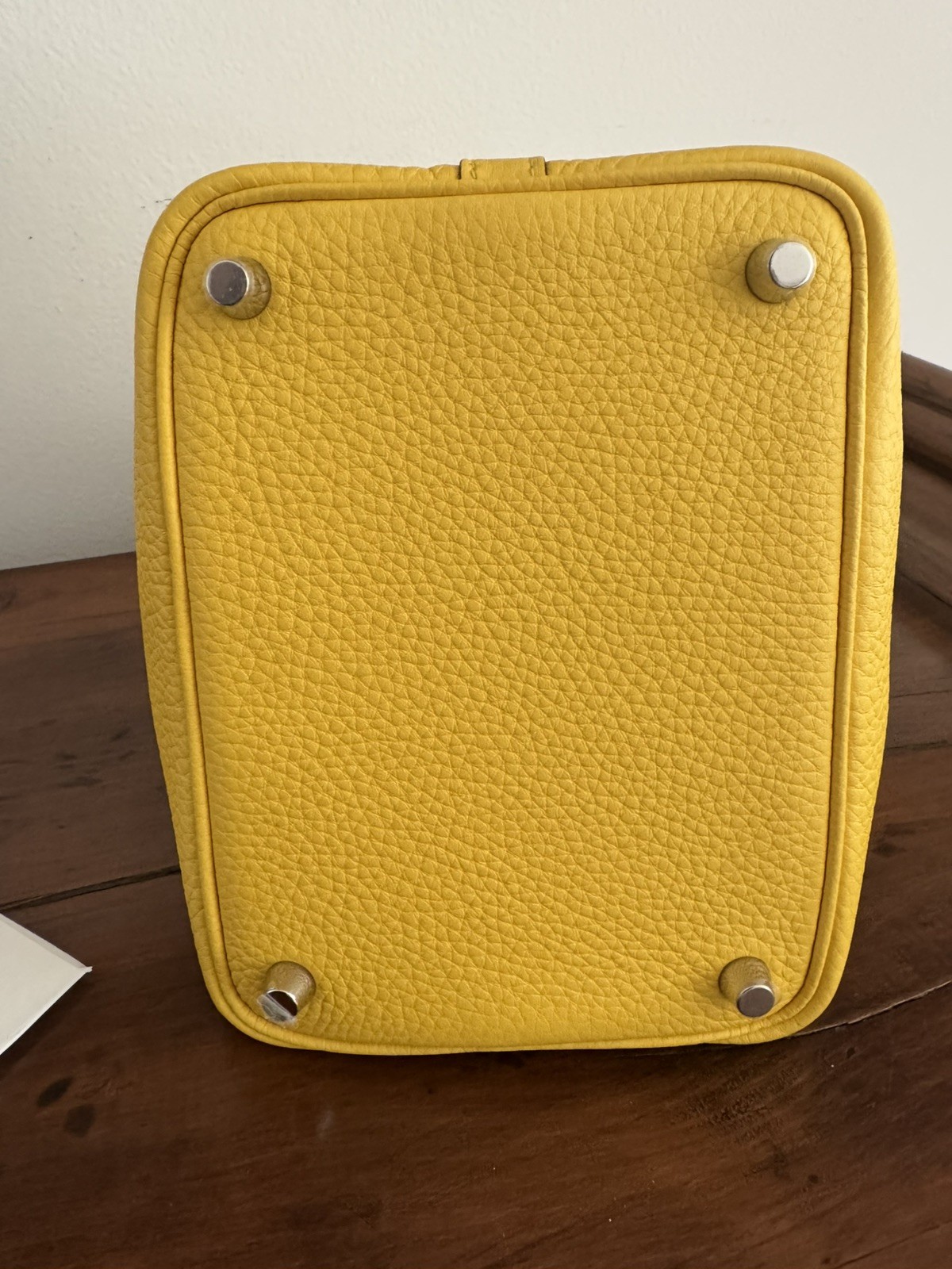 Authentic New Hermès Picotin 18 Bag in Jaune de Naples Taurillon Clemence