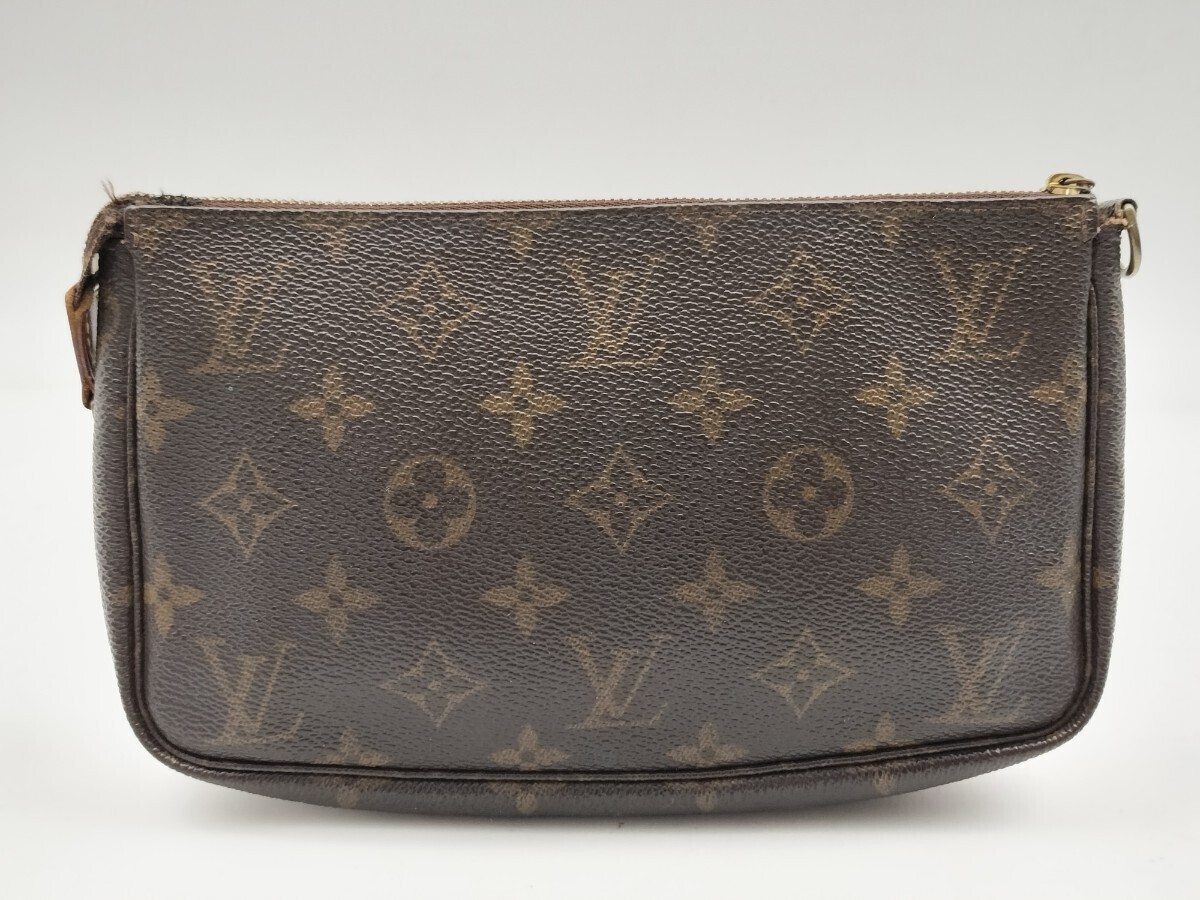 Louis Vuitton Monogram Pochette Accessoires M51980 Brown size 13cm×21cm Used JPN