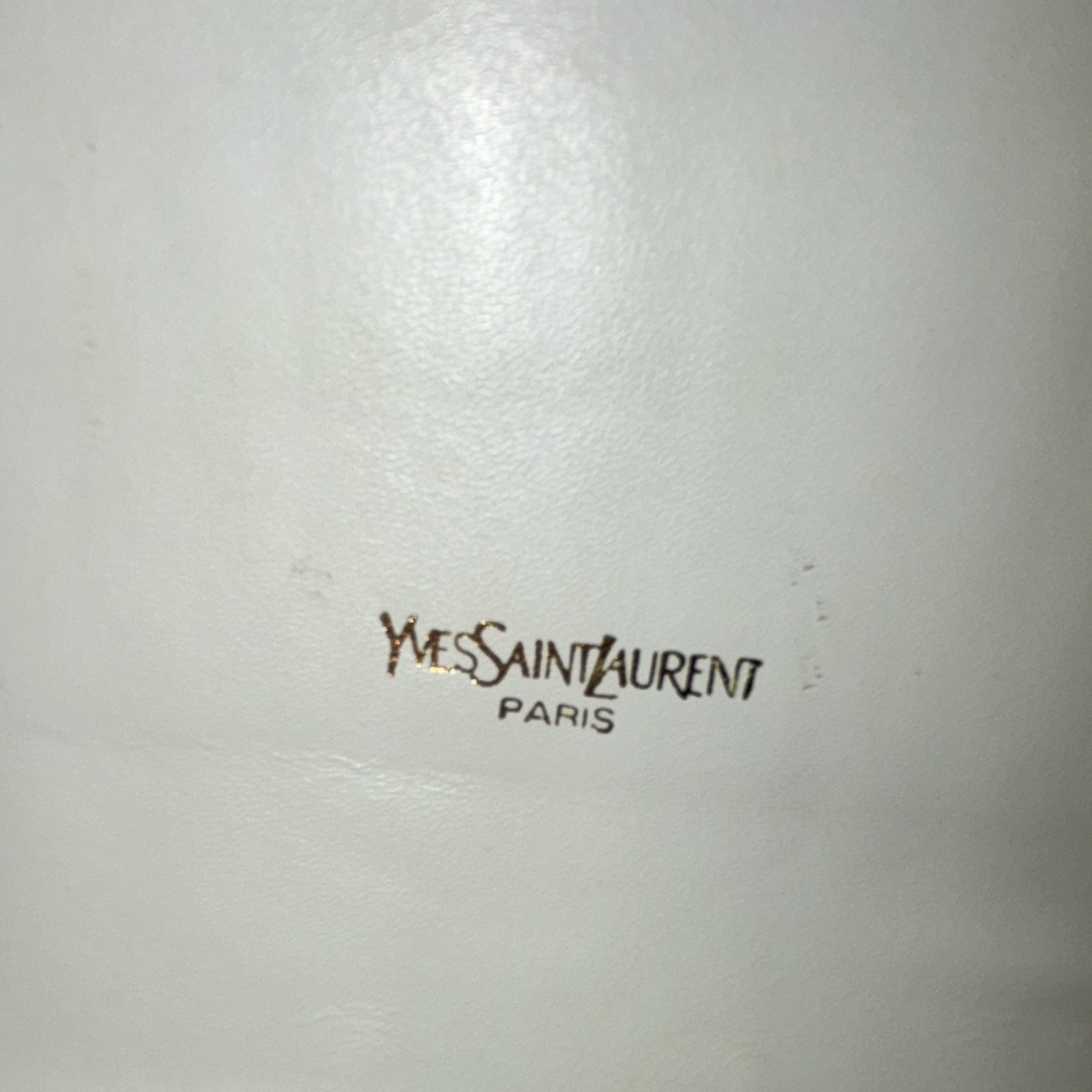 Yves Saint Laurent White/Brown Flap Shoulder Bag Small Logo Silver Hardware