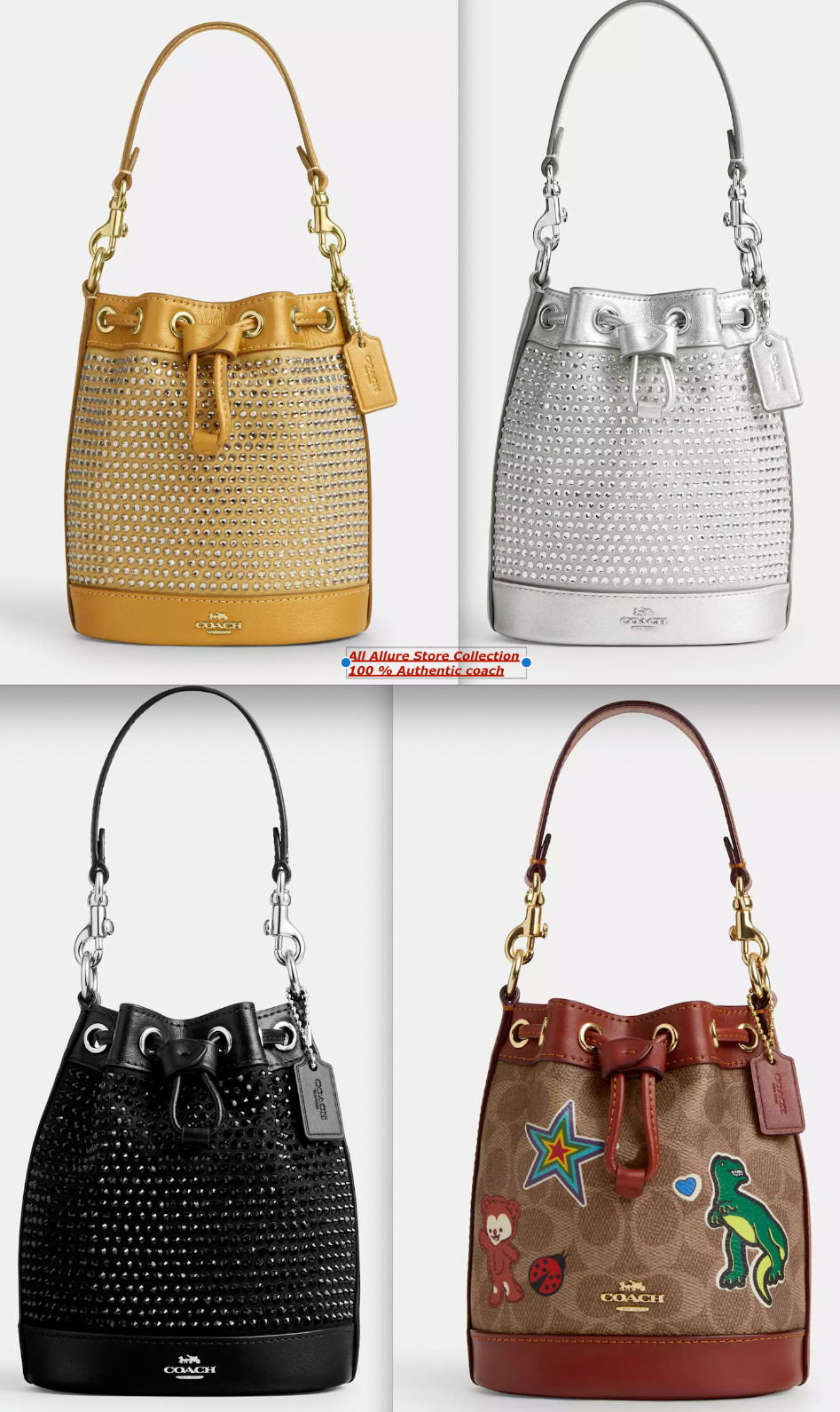 NWT Coach Mini Bucket Bag With Crystal CR145/CW301/CX213