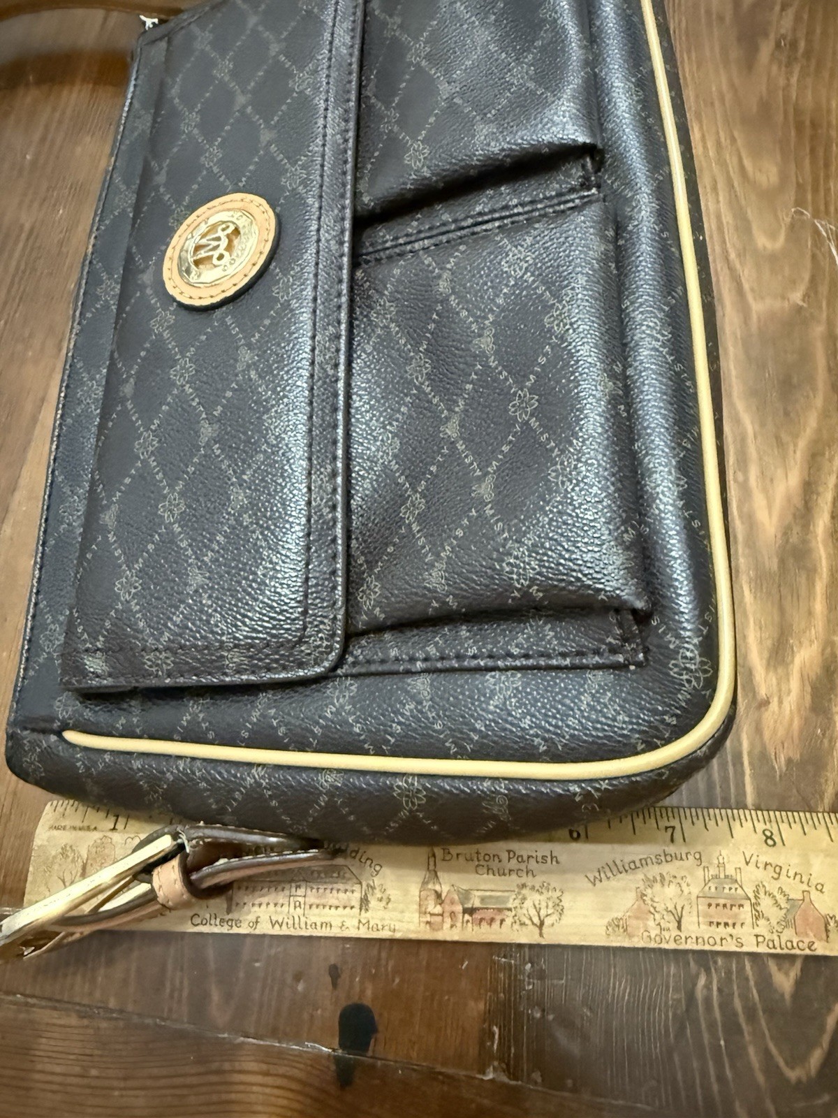 Misty Collection USA M&T Brown Zip Gold Hardware Shoulder Bag