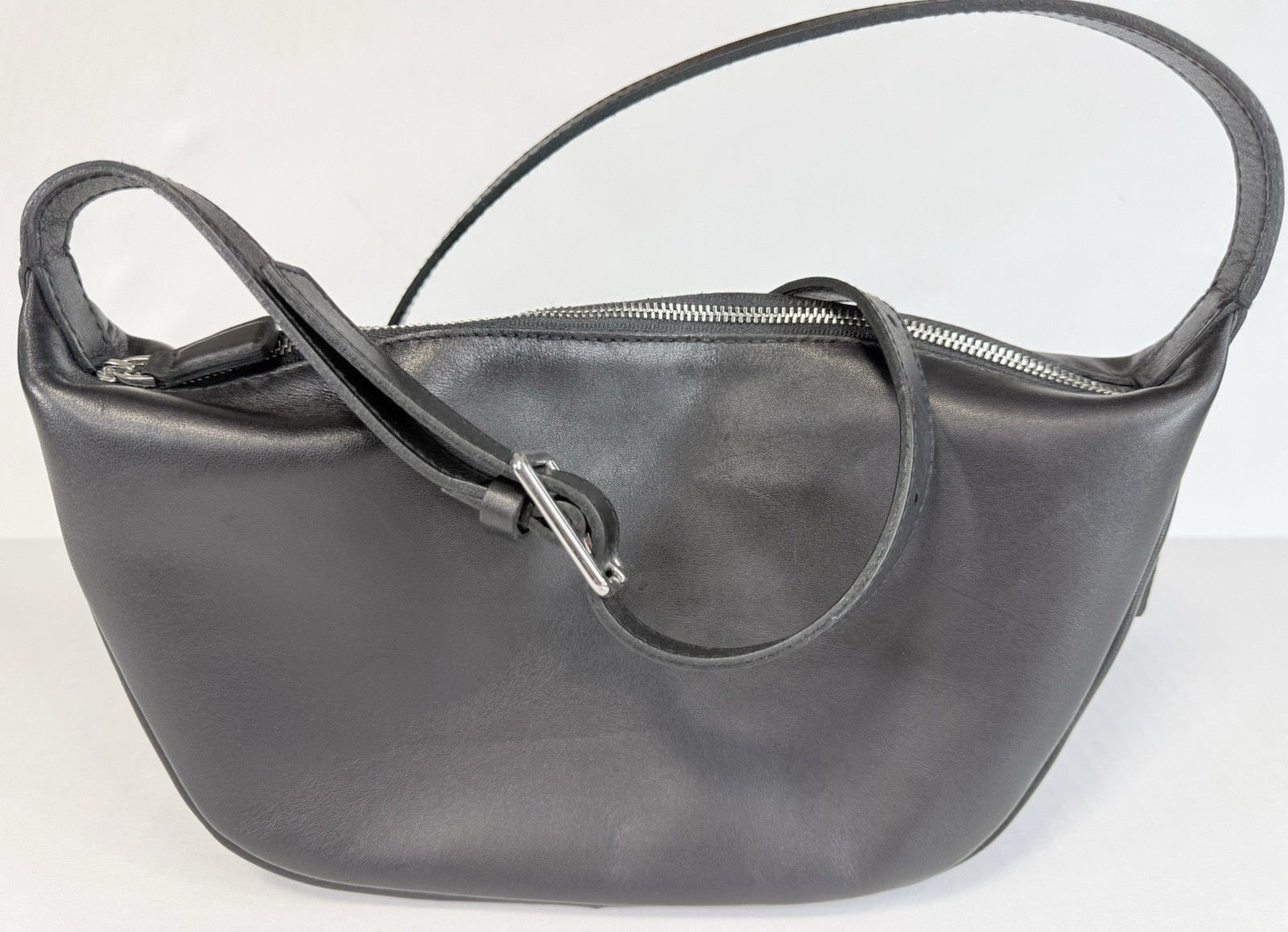 Madewell Sling Crossbody Bag Smooth Black Cowhide Leather Excellent Small