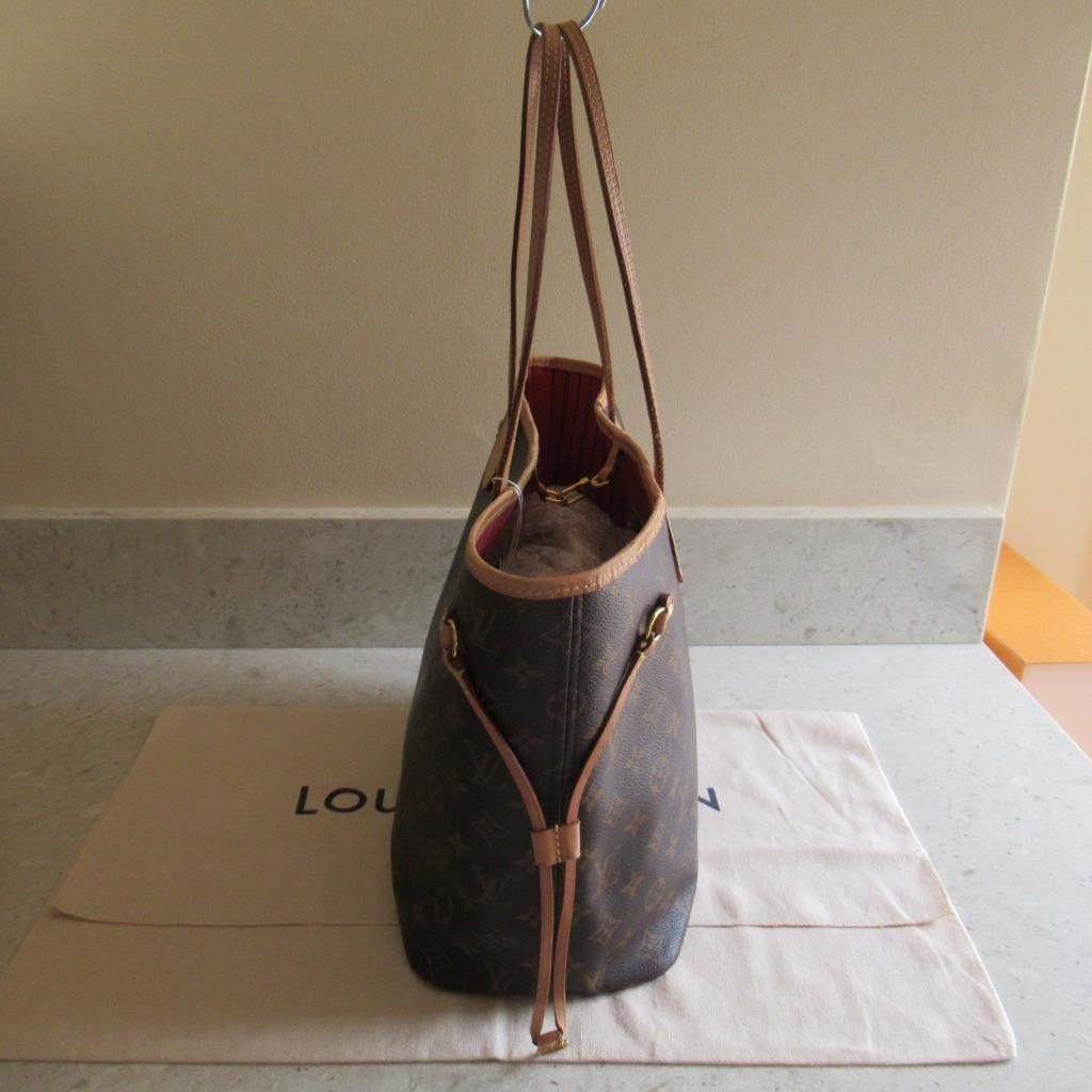 2021 Louis Vuitton Monogram Red Neverfull MM Shoulder Bag + POUCH $2240+TAX