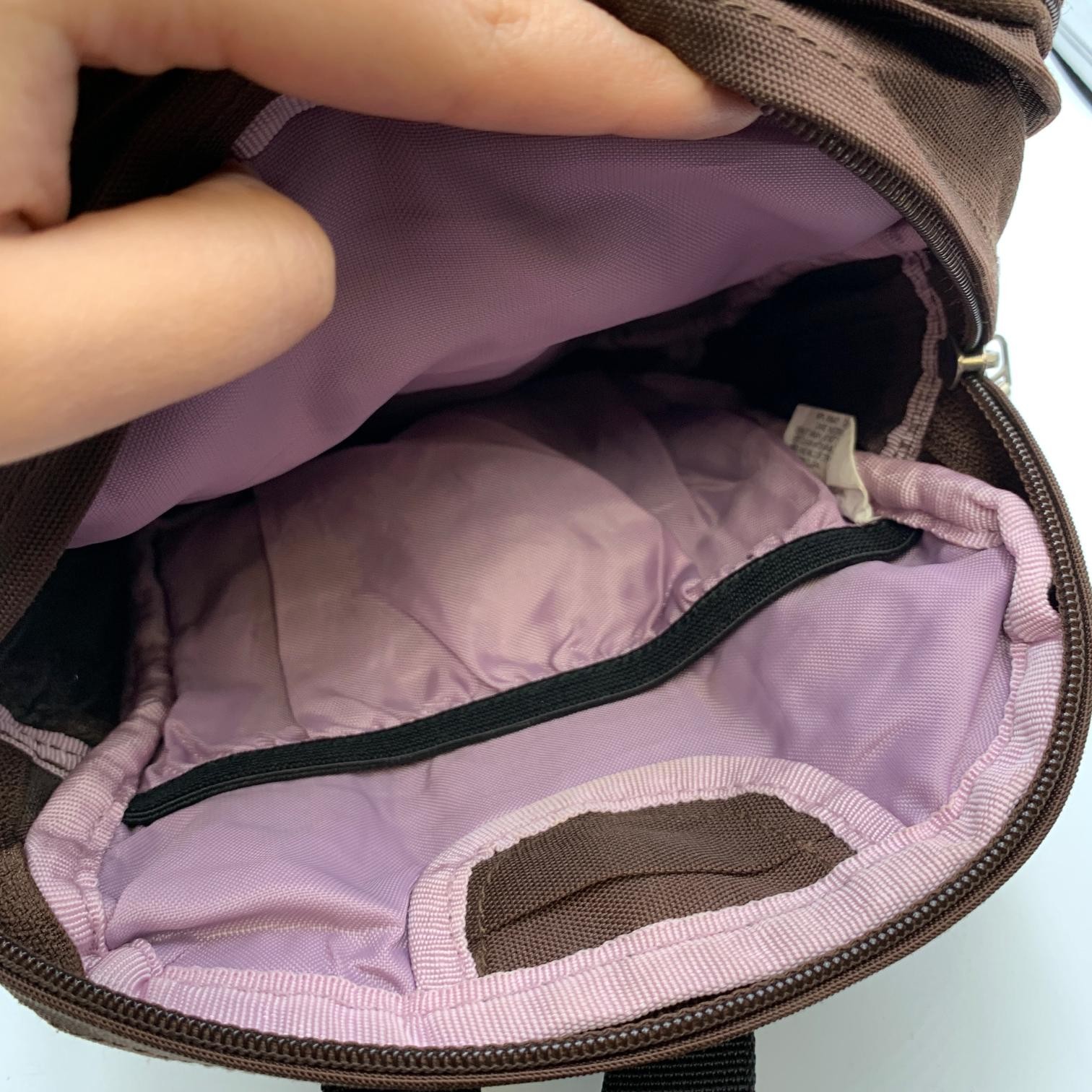 Eddie Bauer Mini Weekend Travel Bag Brown Nylon Adjustable Crossbody Straps