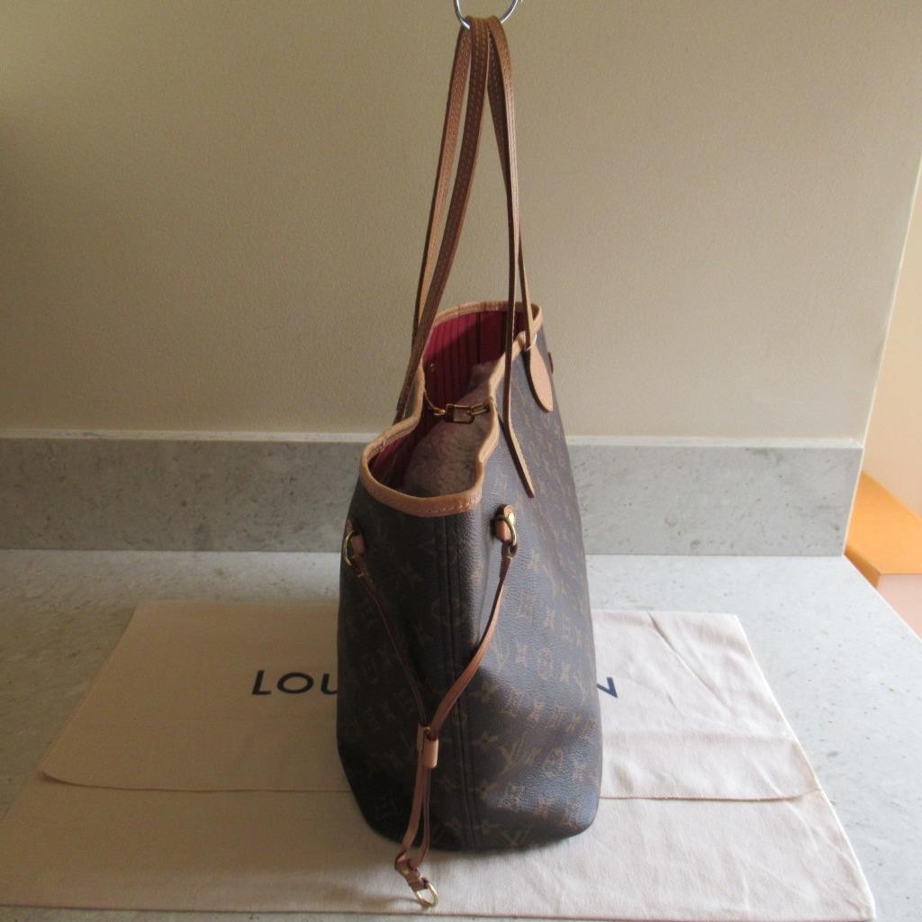 2021 Louis Vuitton Monogram Red Neverfull MM Shoulder Bag + POUCH $2240+TAX
