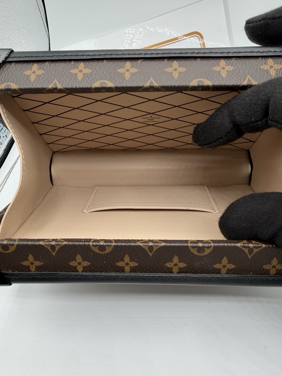 Louis Vuitton Petite Malle Monogram Trunk Box Clutch Brown/Black Gold HW