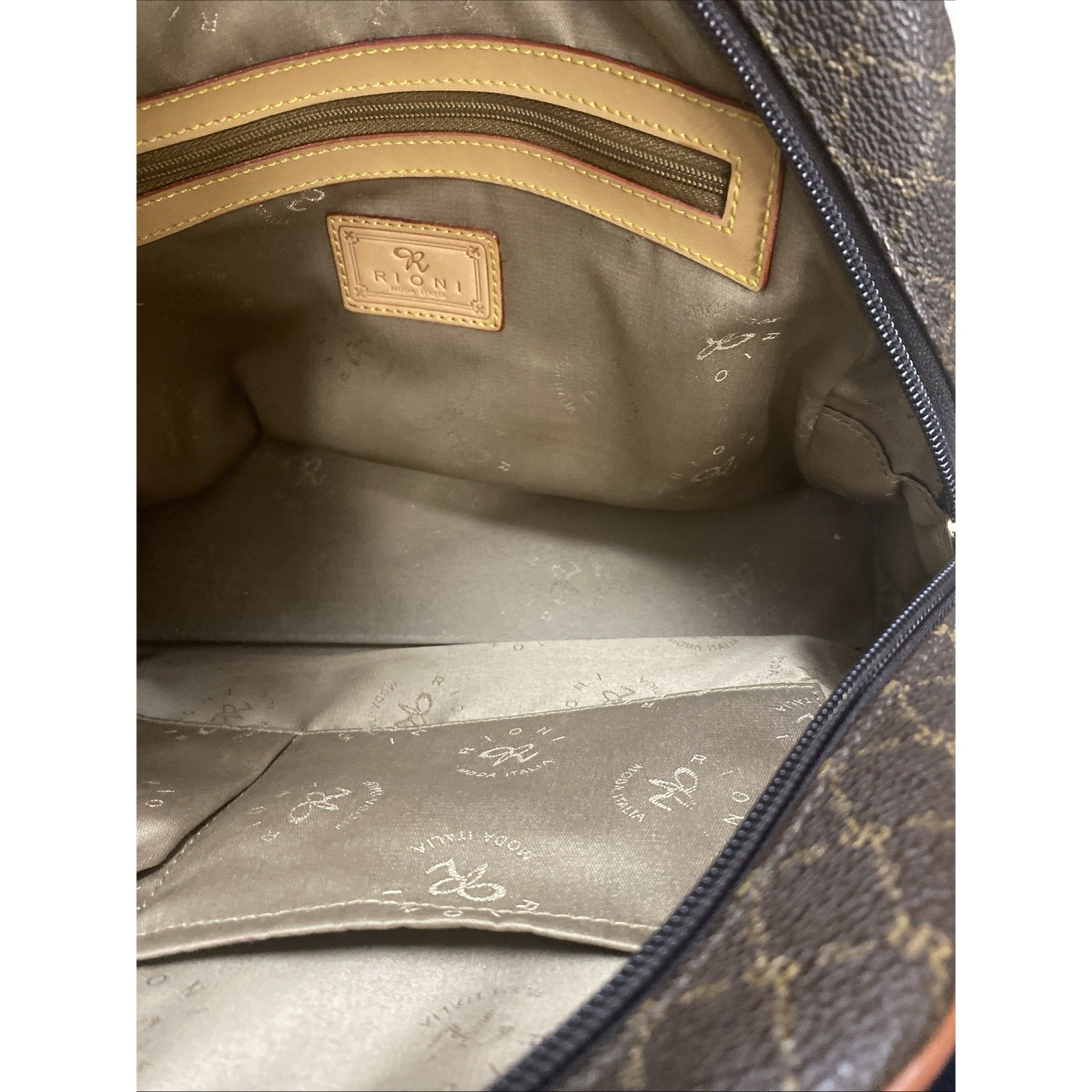 Rioni Signature Brown Collection Satchel / Doctor Bag Style Purse