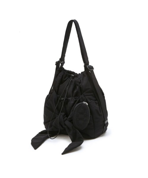 Athé Vanessa Bruno Black Ribbon Backpack / Shoulder Bag S Black:Bone