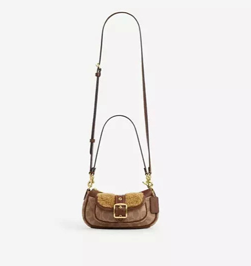 Coach Ashton Mini Shoulder/Crossbody Bag Signature Canvas Brown/Tan CDB13 NWT🎀