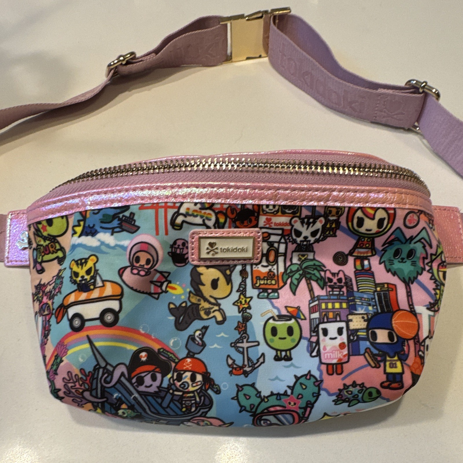 tokidoki Multicolor Hollywood/Pride Print Fanny Pack—extremely rare!
