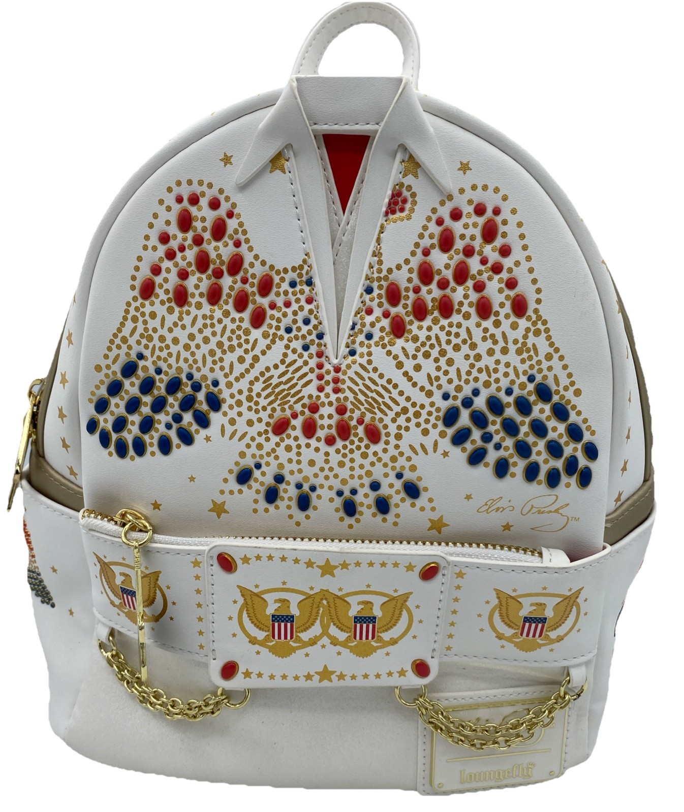 2023 Loungefly Elvis Presley Aloha Jumpsuit Cosplay Mini Backpack Never Used
