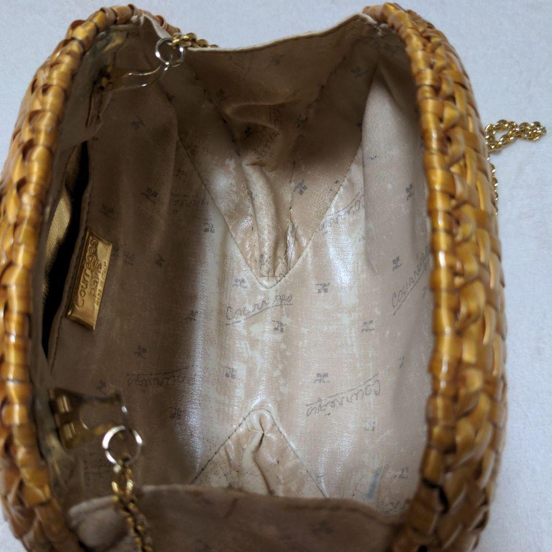 Courreges Shoulder Bag Rattan Basket Chain Bag Width 17cm x Height 13cm France