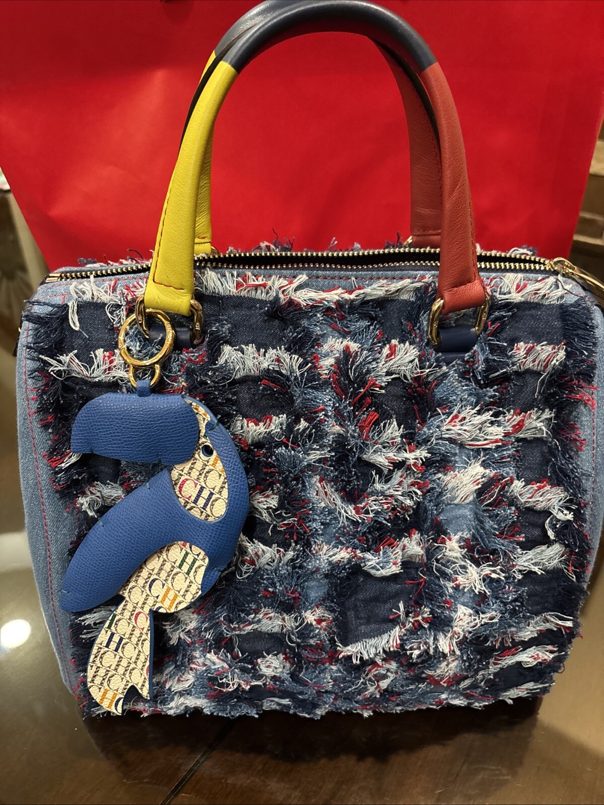 Carolina Herrera Denim Andy With Toucan CH Charm