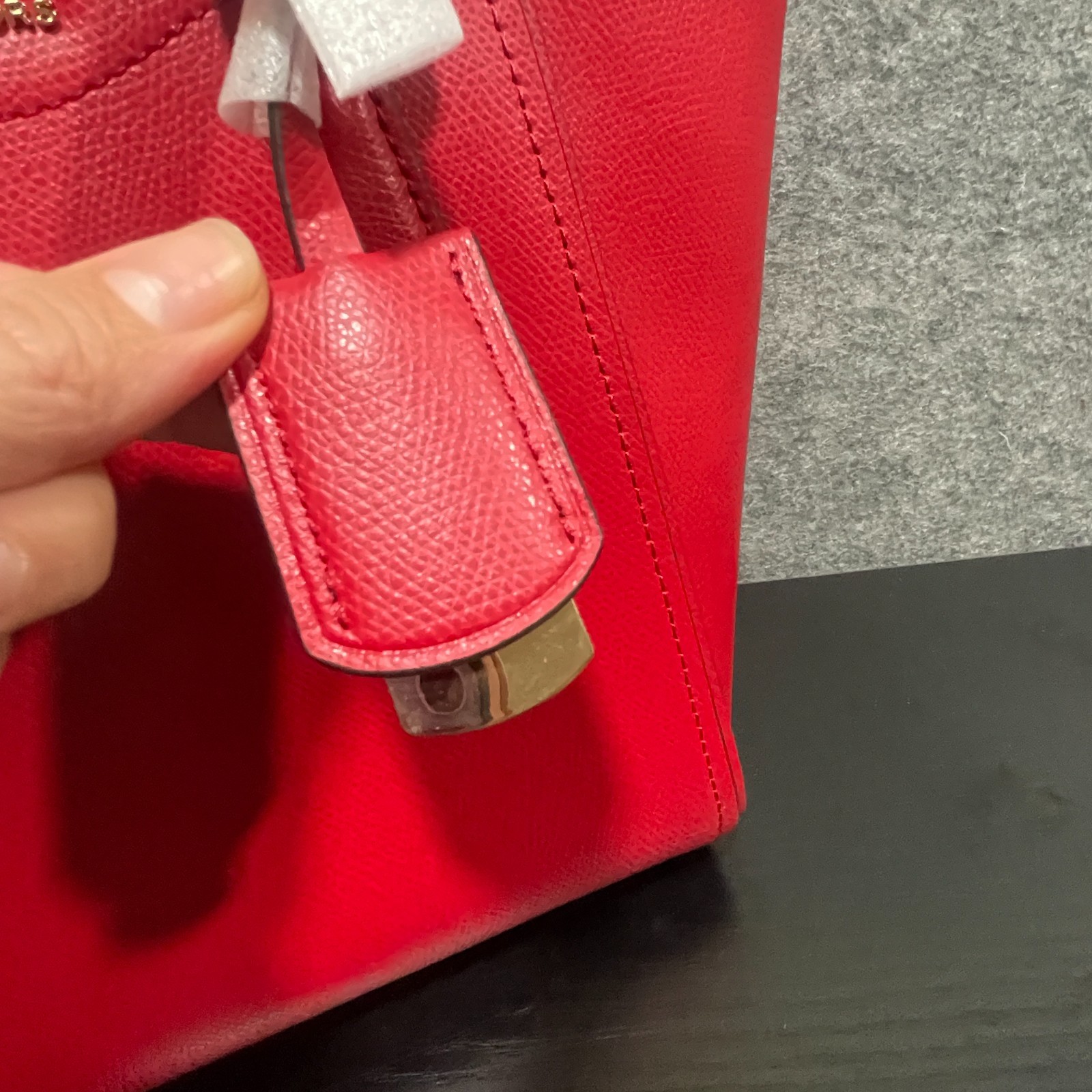 Michael Kors Taryn Crossbody Bag Strap Crimson Red Gold Leather Shoulder Handbag