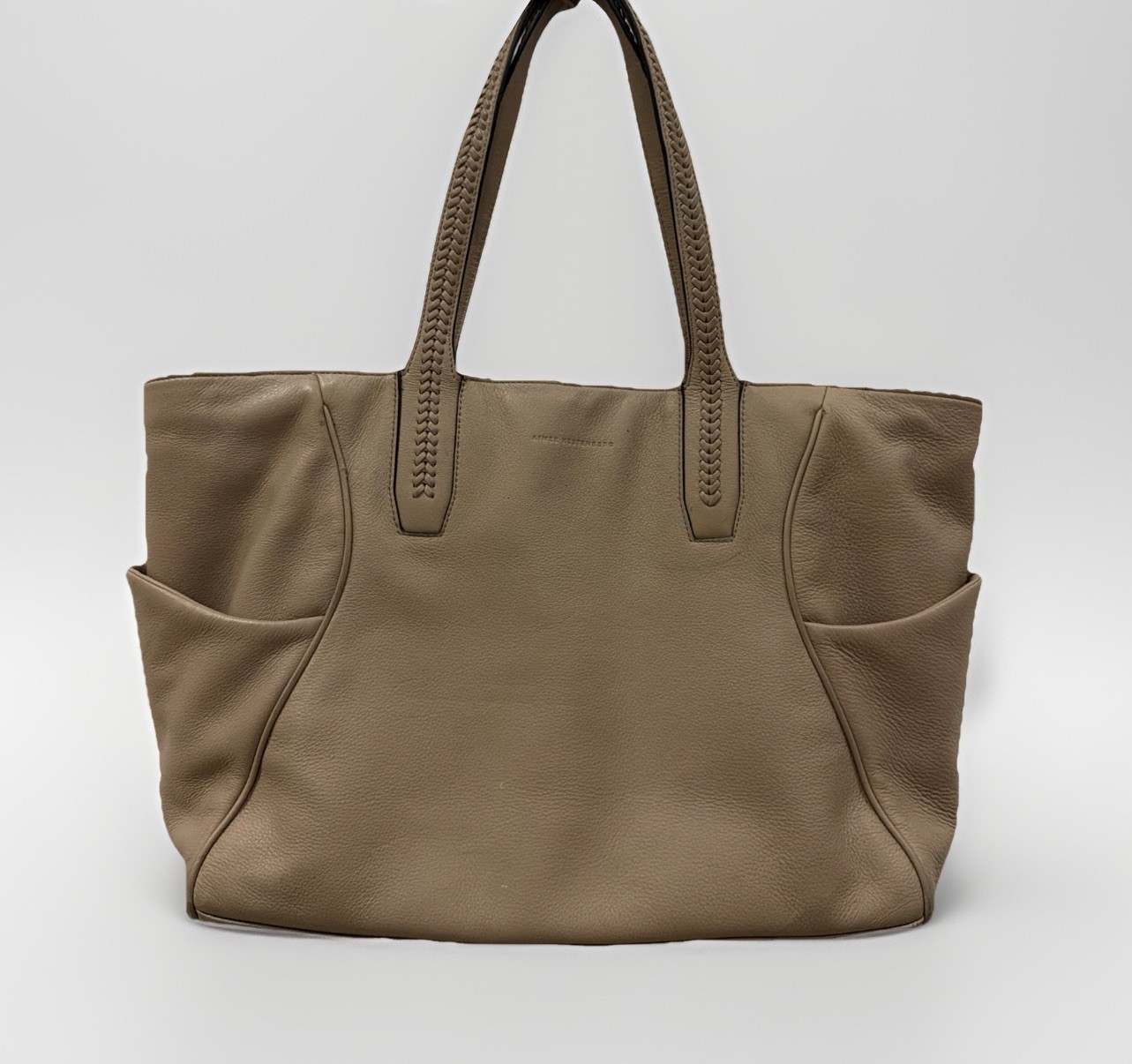 GORGEOUS Aimee Kestenberg Ever After Spacious Leather Zip Tote Oat MSRP $298