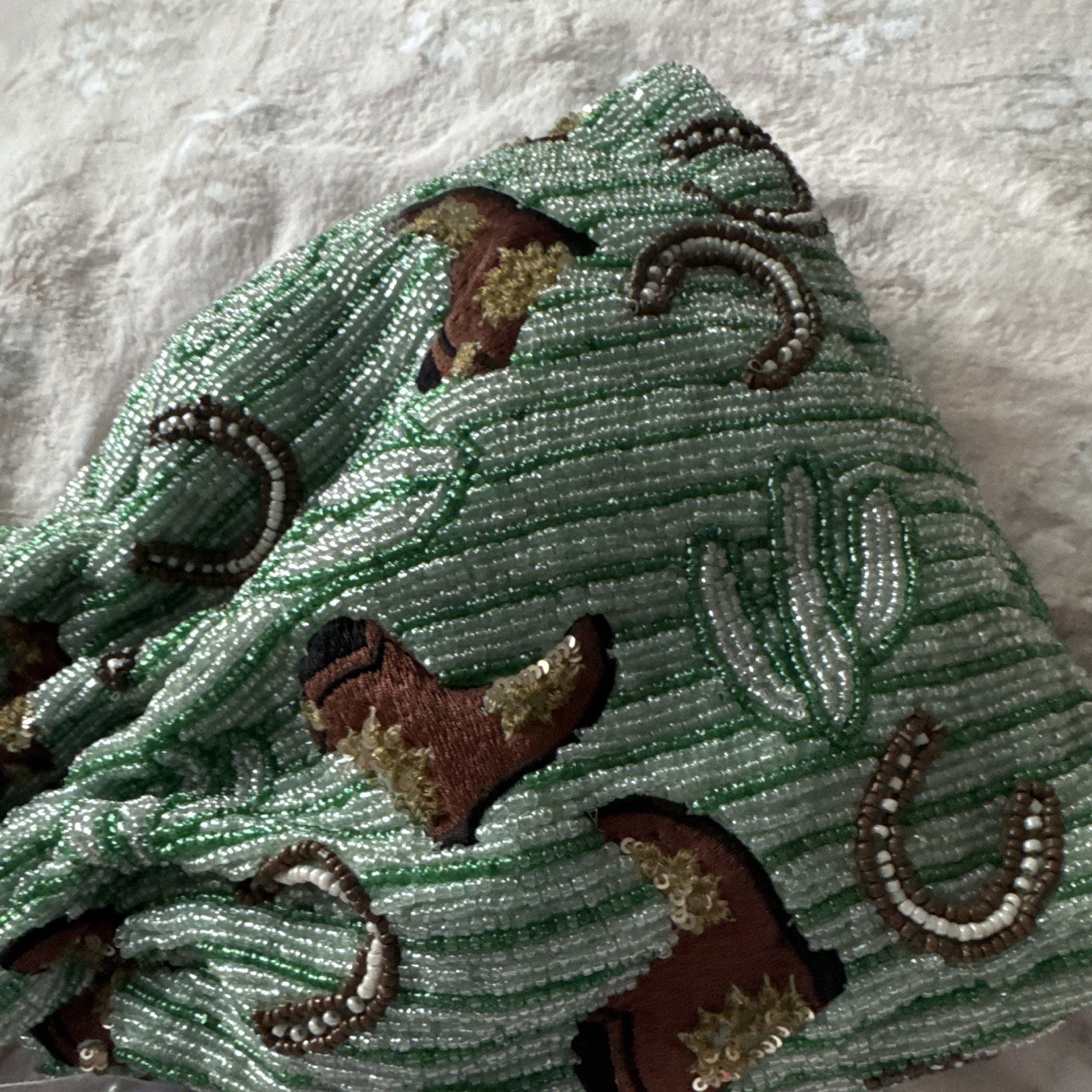 NWT Handcrafted In India Multicolored Beaded Cowgirl Handbag