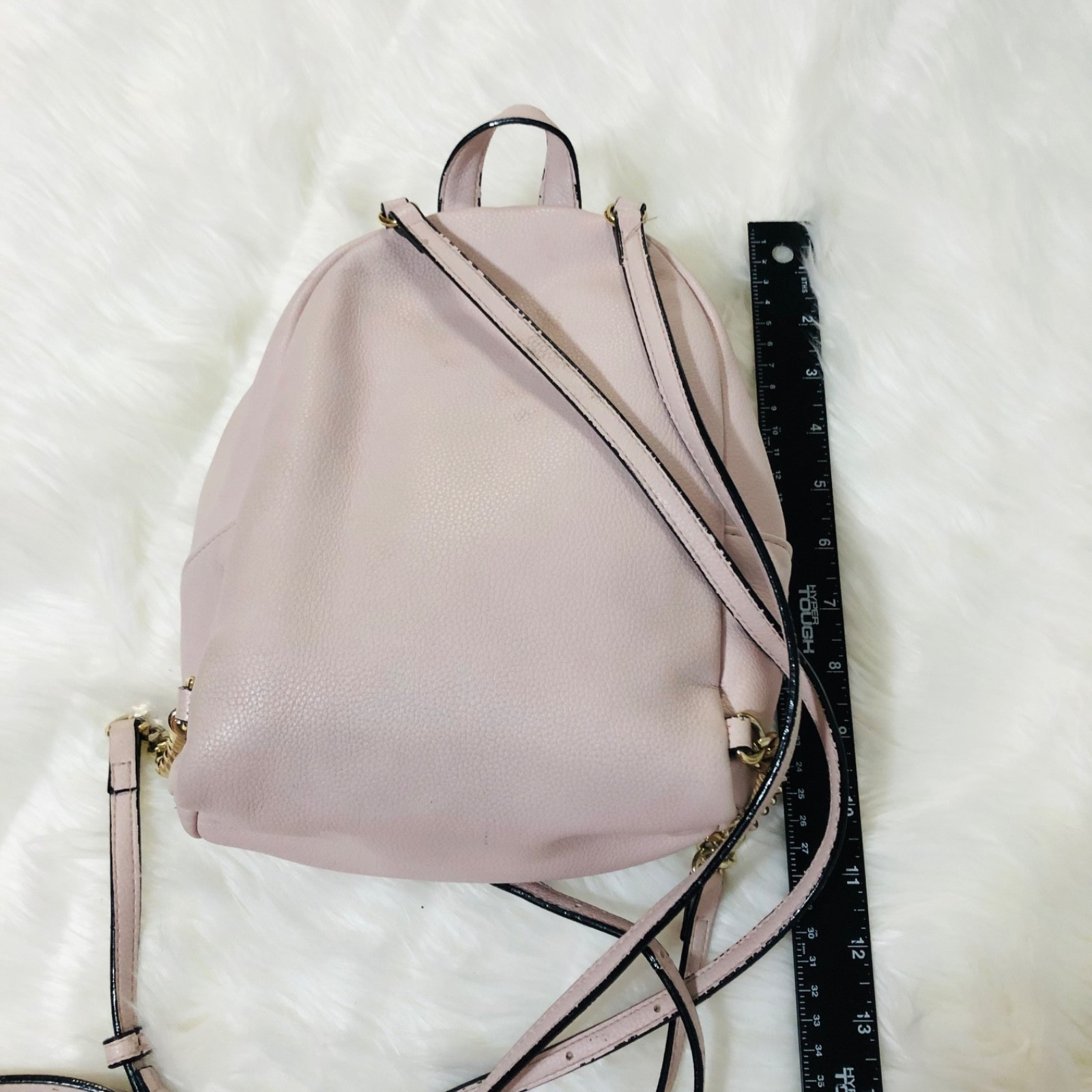 Victoria’s Secret V-quilt Mini City Backpack Pink with gold chain Hardware