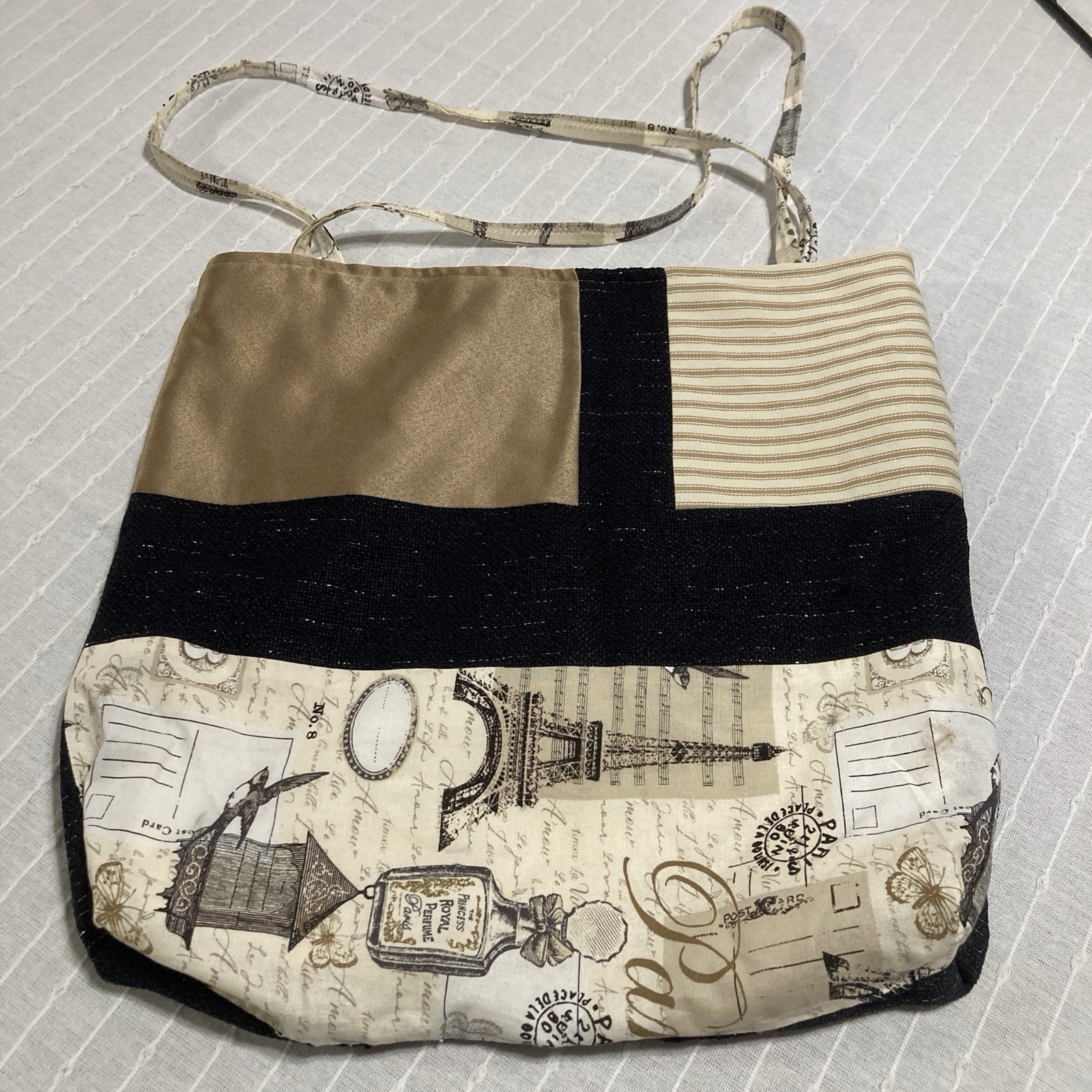 Parisian Themed Tote Bag Black and White