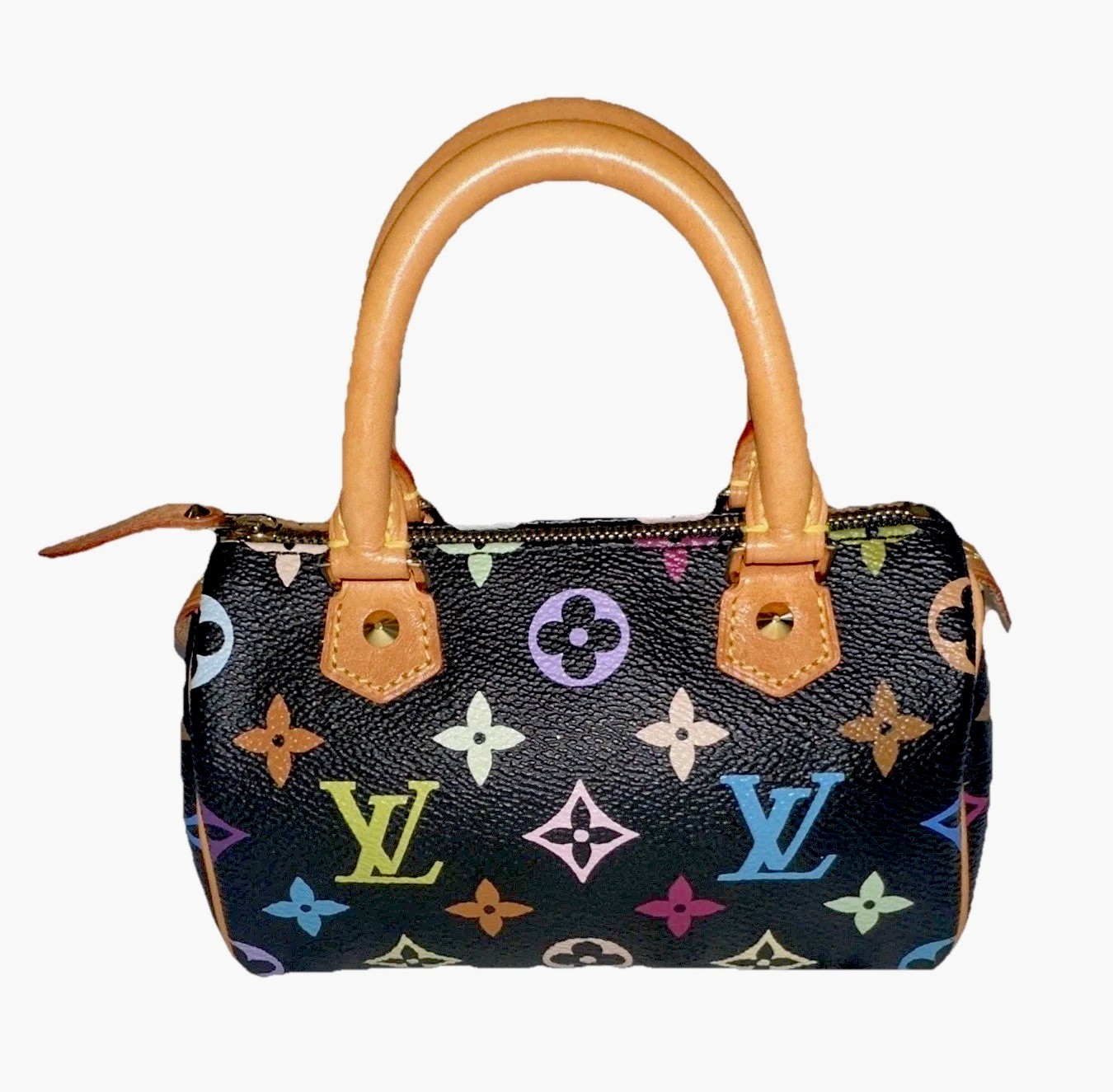 Louis Vuitton x Takashi Murakami 2003 Black Multicolor Monogram Mini Speedy HL