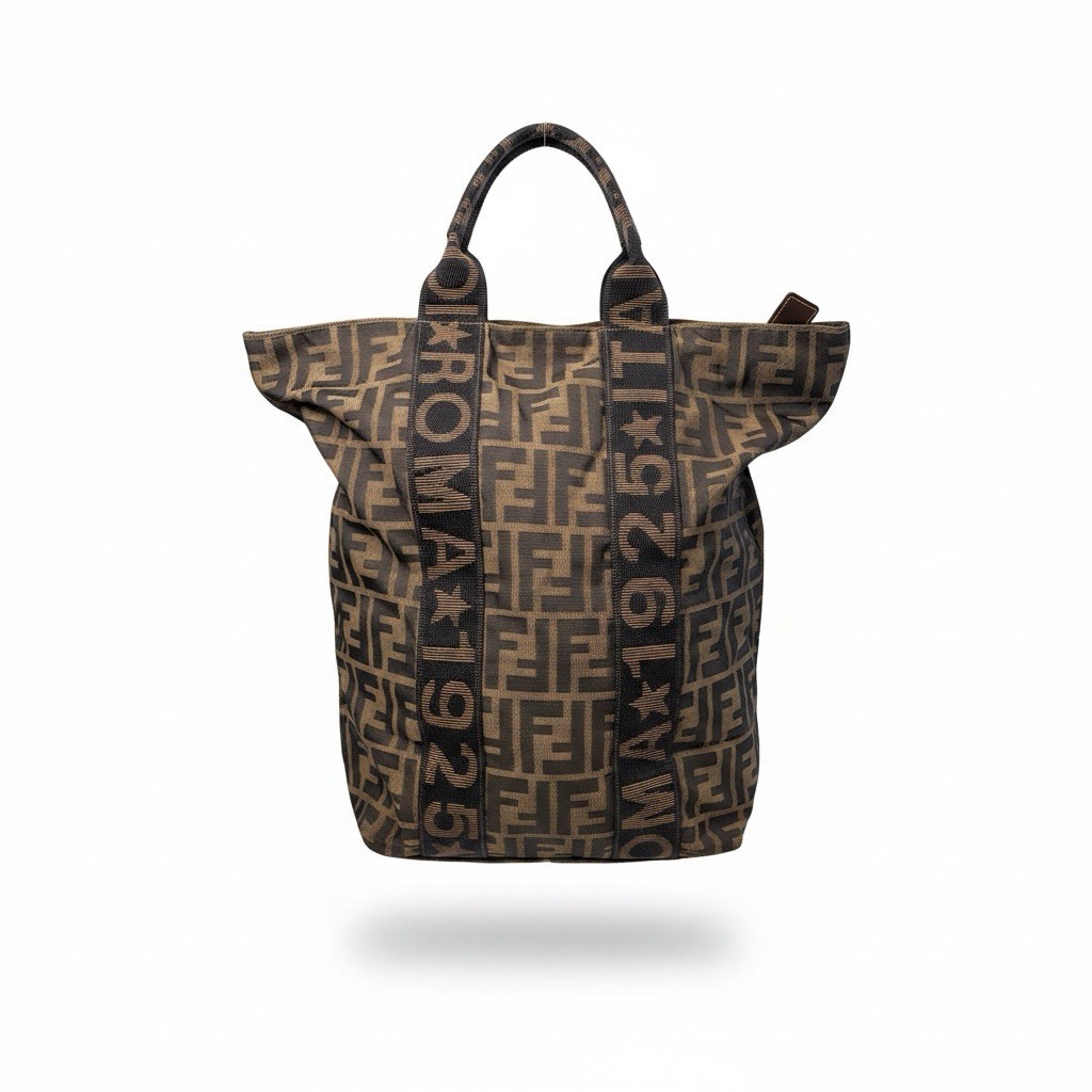 Fendi Mania large FF zucca Logo Shopper Tote + Dust Bag