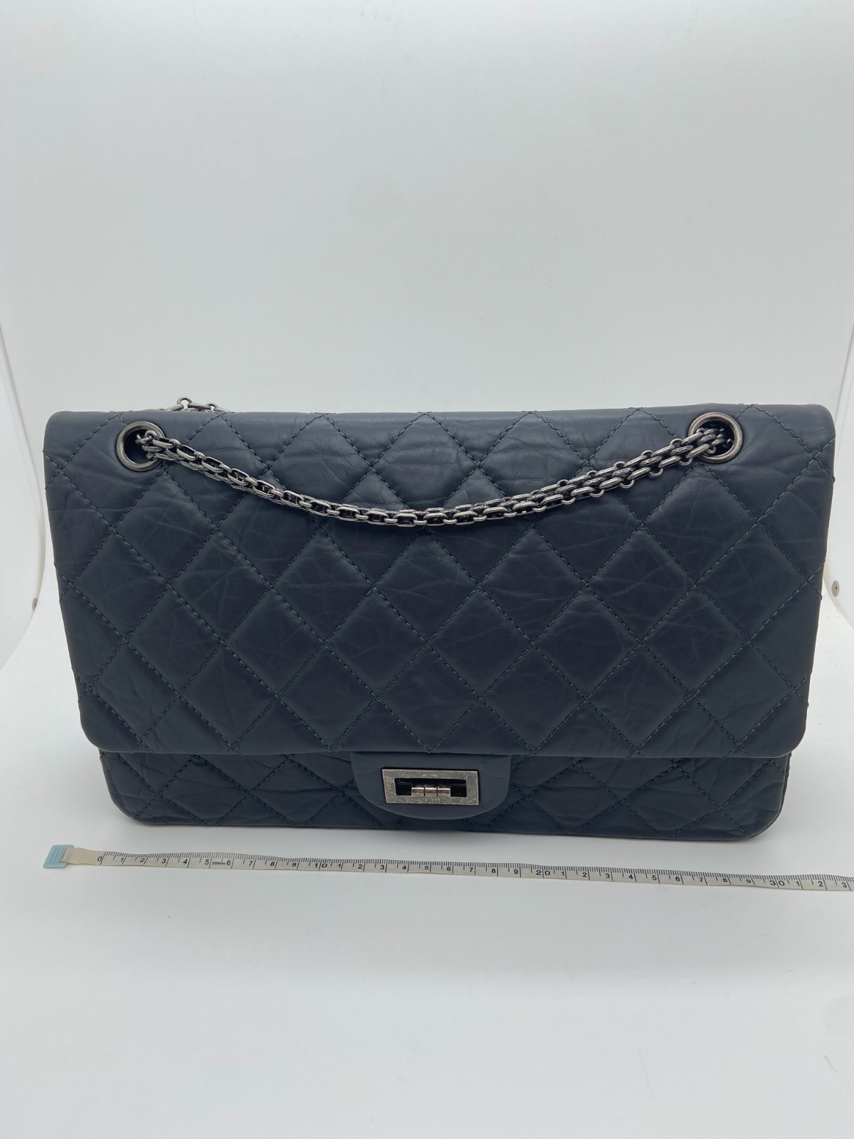 Chanel 2.55 Reissue Dark Gray Aged Calfskin Ruthenium Tone HW Crossbody