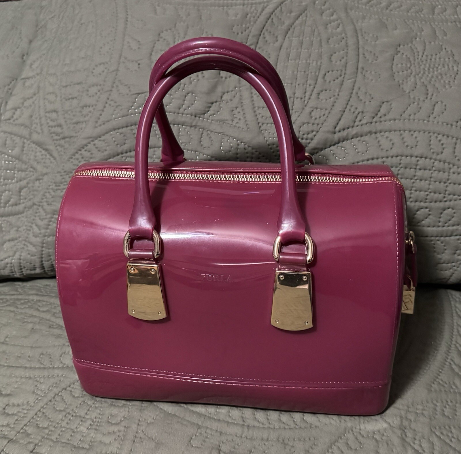 Furla Magenta Glossy PVC Candy Bag Satchel – Pre-Owned