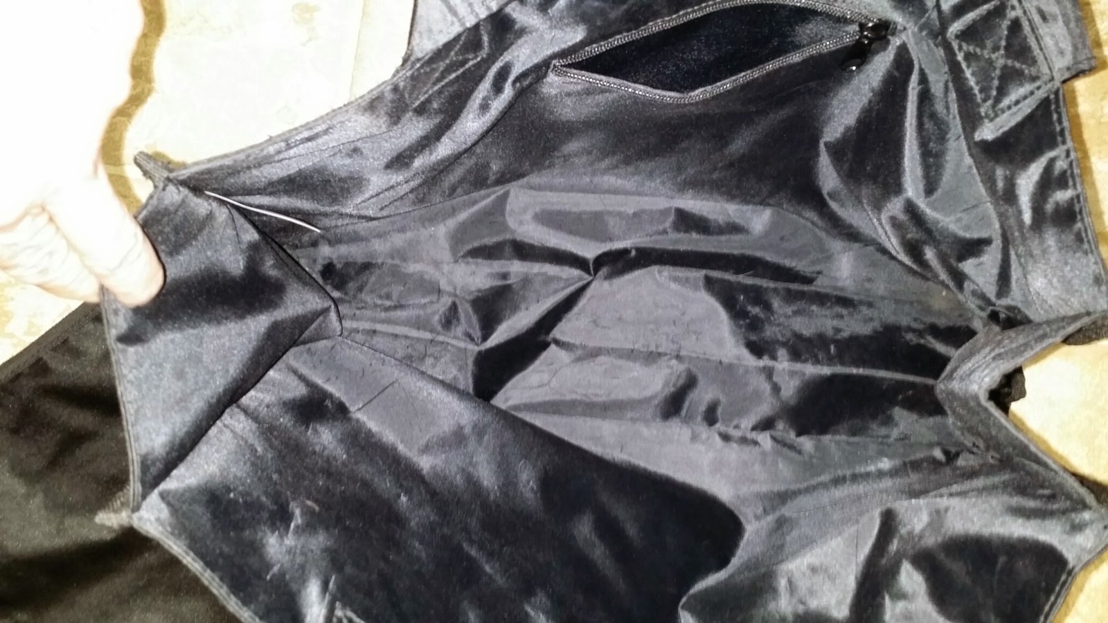 PANDORA Tote Bag BLACK SATIN Microfiber Handbag Shopper 12″x18″x4″ **ONE BAG**