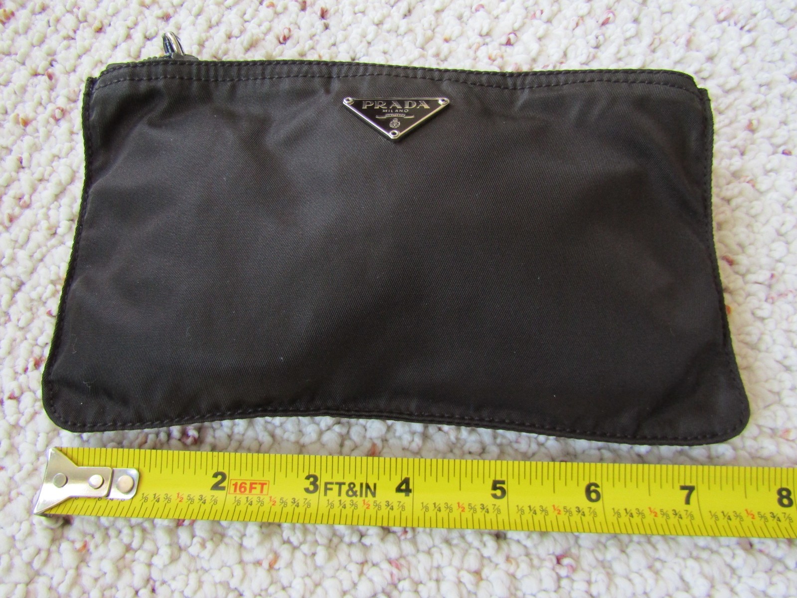 Prada Milano Tessuto Abano Dk Brown B7276 double handle handbag & cosmetic bag