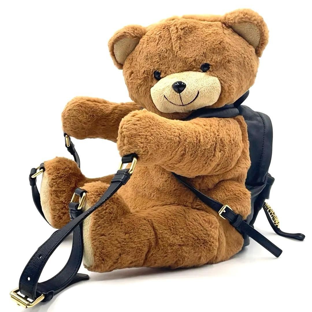 Moschino Teddy Bear Backpack Black Rare Japan Nearly New Condition 0711379