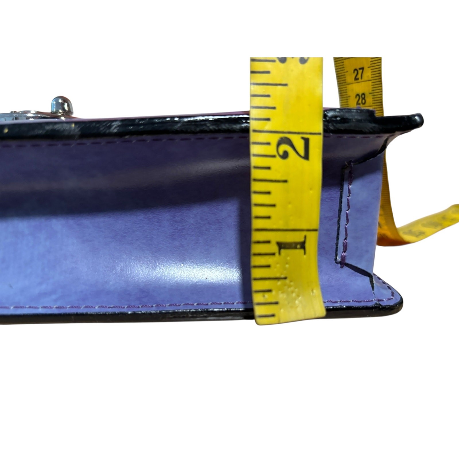 Pratesi Firenze Italy Leather Bag Marbled Purple Shoulder Designer Box Purse