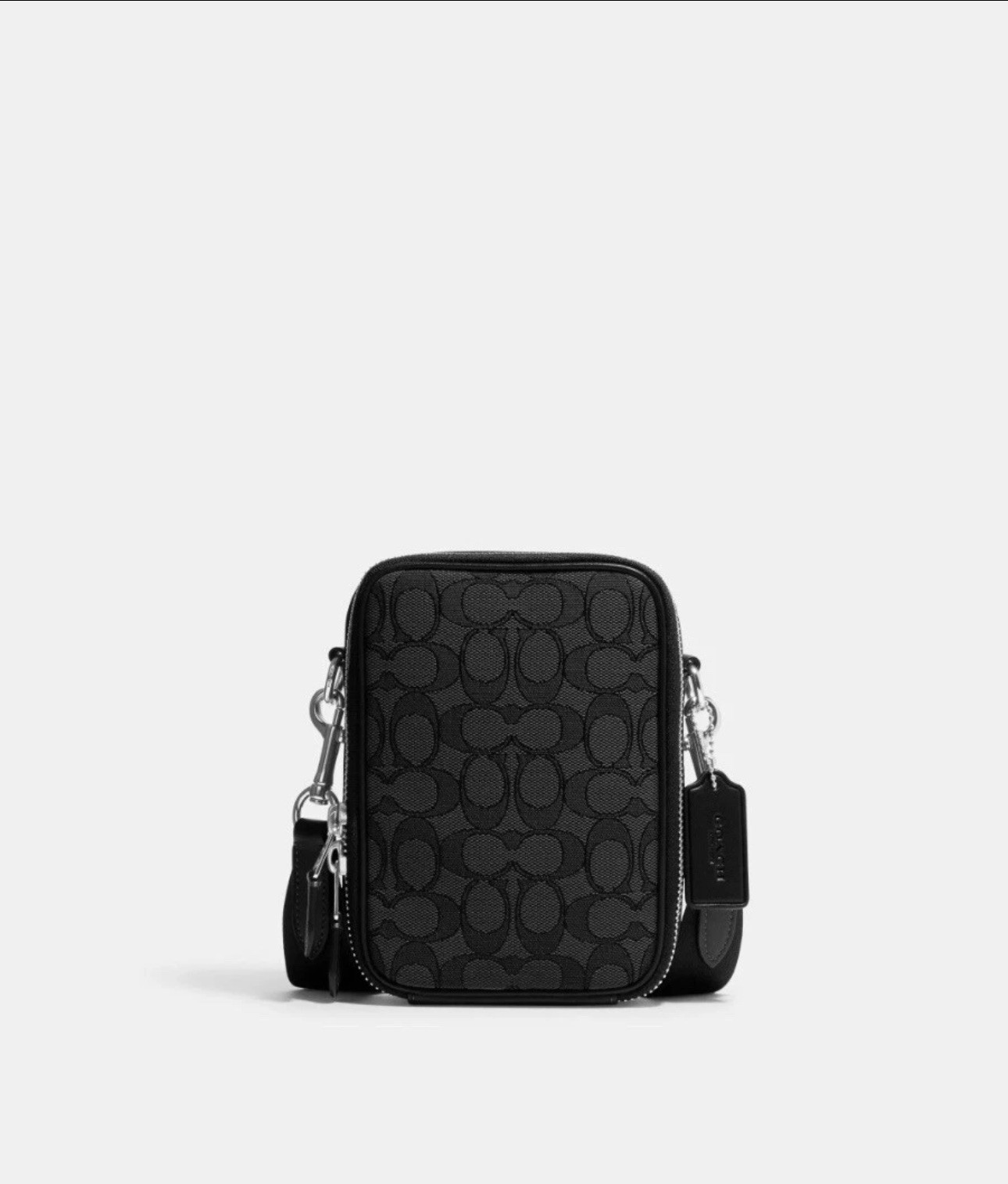 NWT Coach Stanton Crossbody Signature Jacquard Charcoal Black Retail- $250